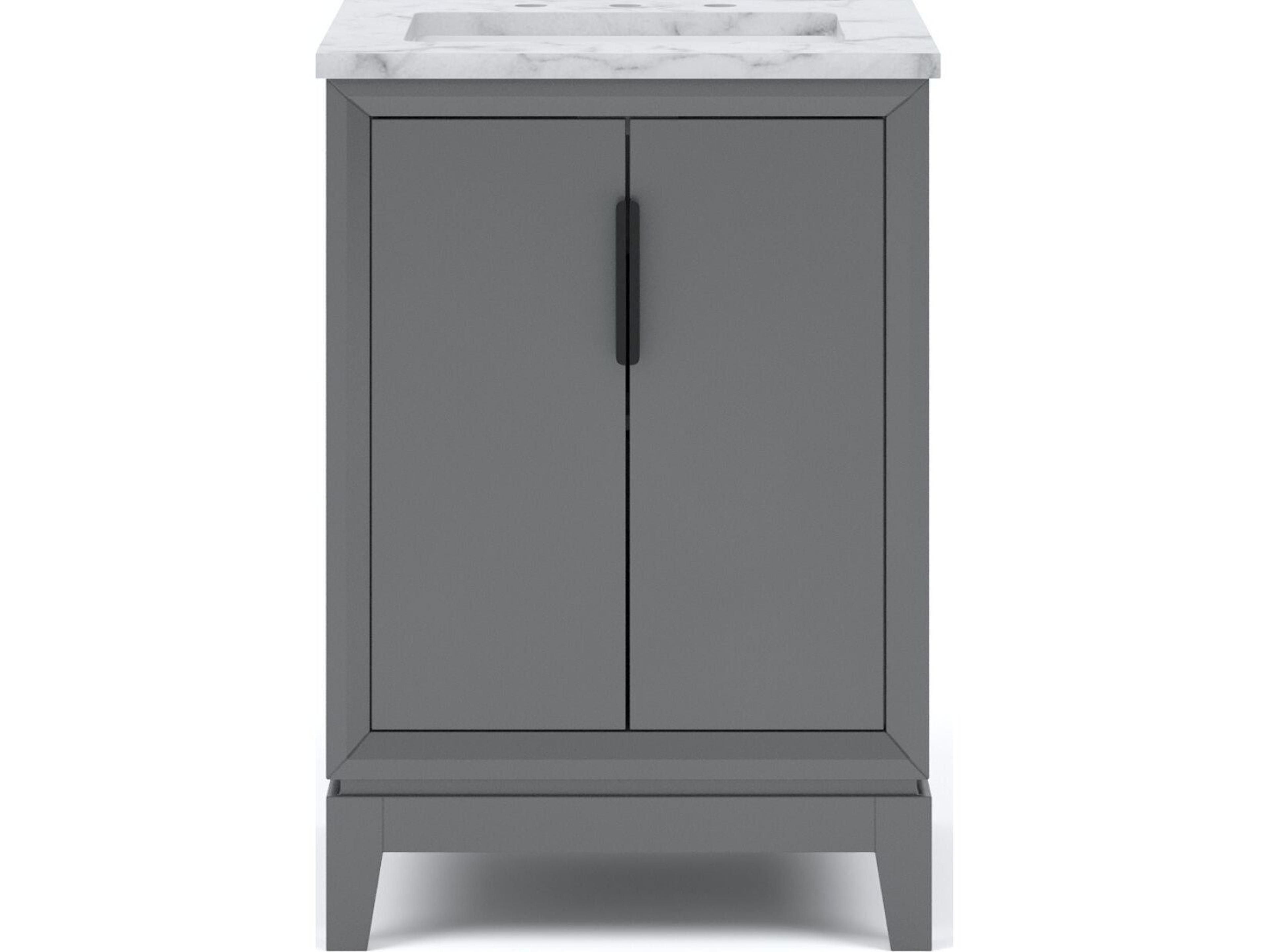 Water Creation Elizabeth Single Sink Carrara White Marble Vanity In Cashmere Grey