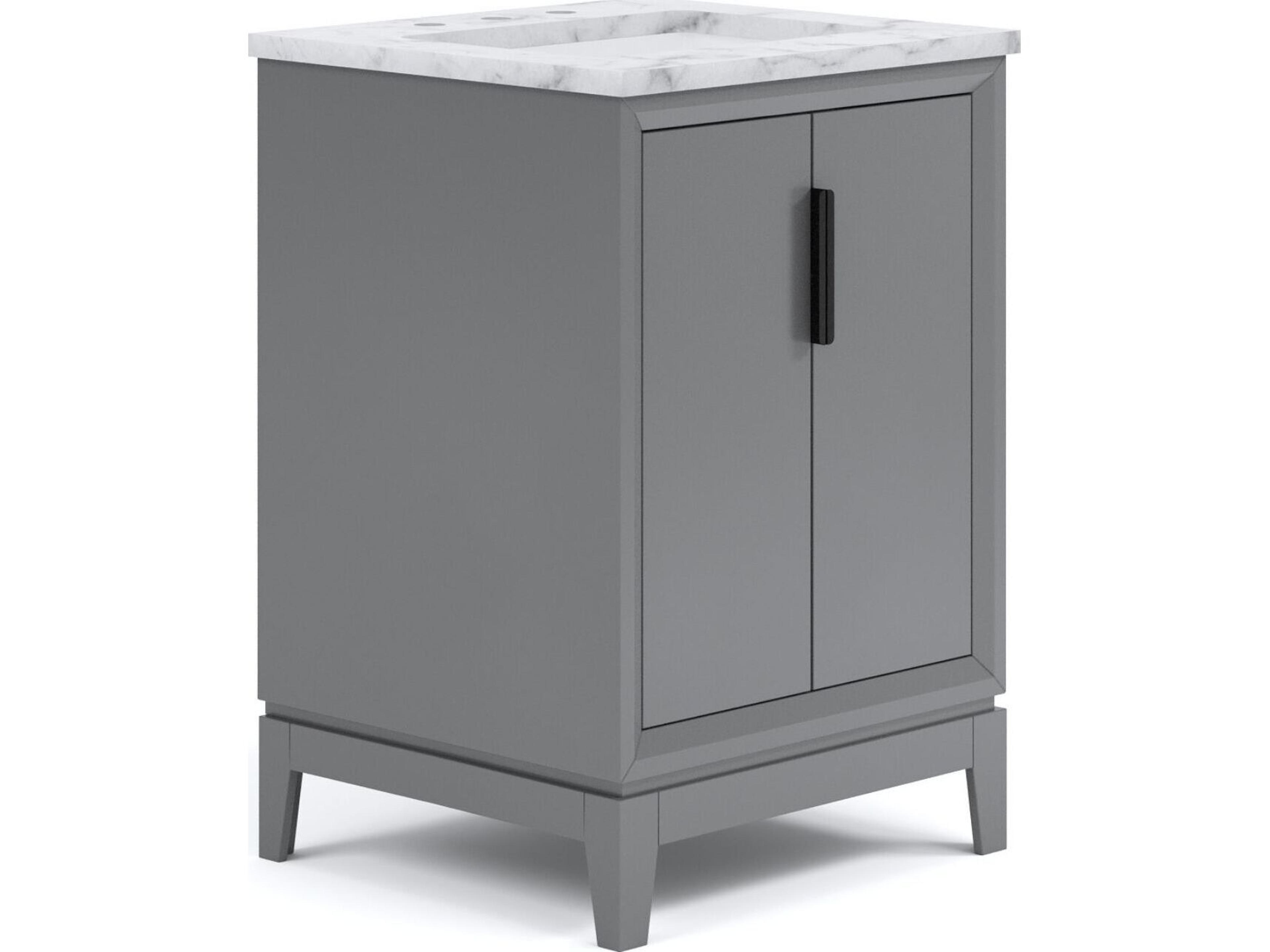 Water Creation Elizabeth Single Sink Carrara White Marble Vanity In Cashmere Grey