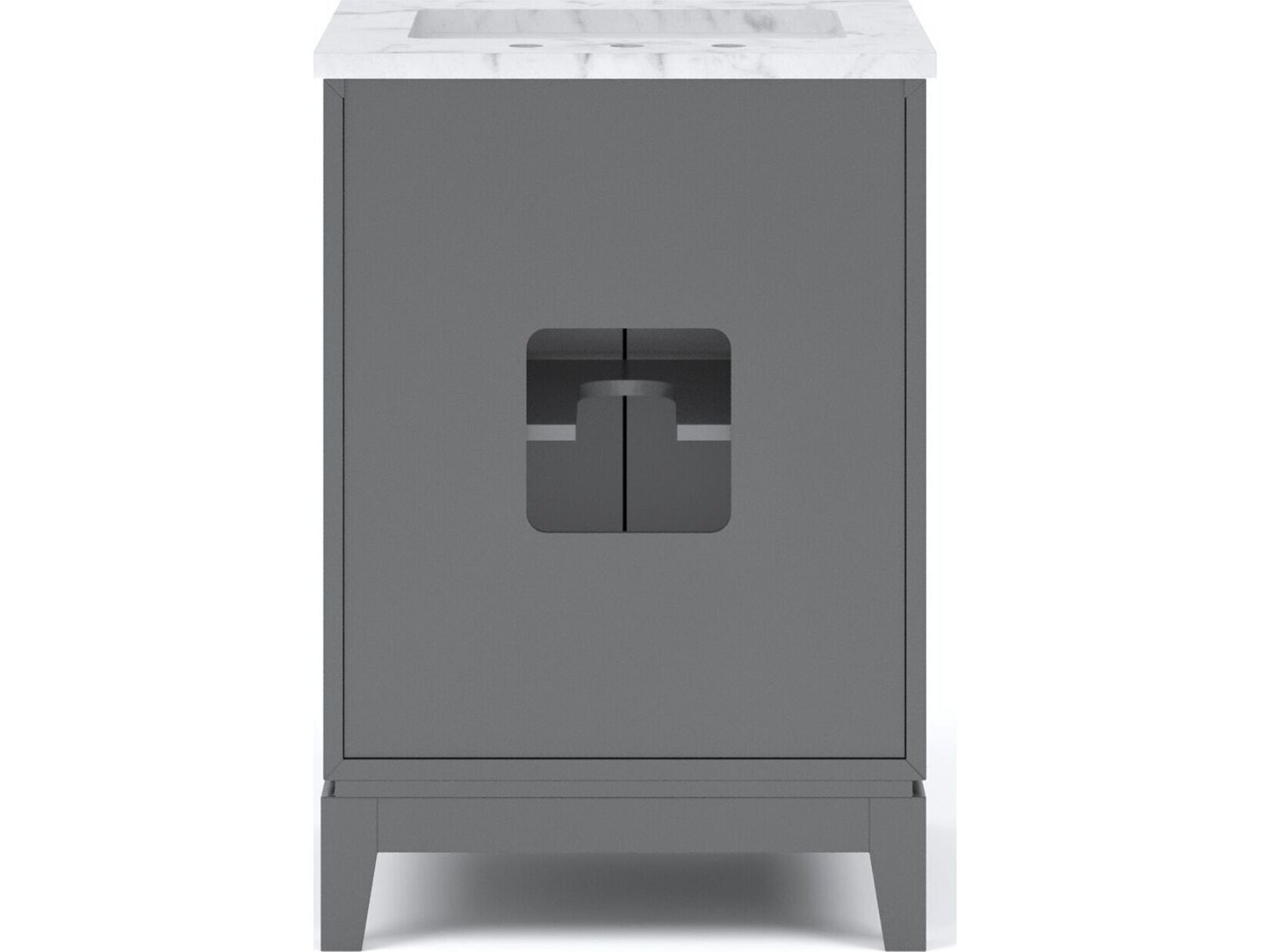 Water Creation Elizabeth Single Sink Carrara White Marble Vanity In Cashmere Grey