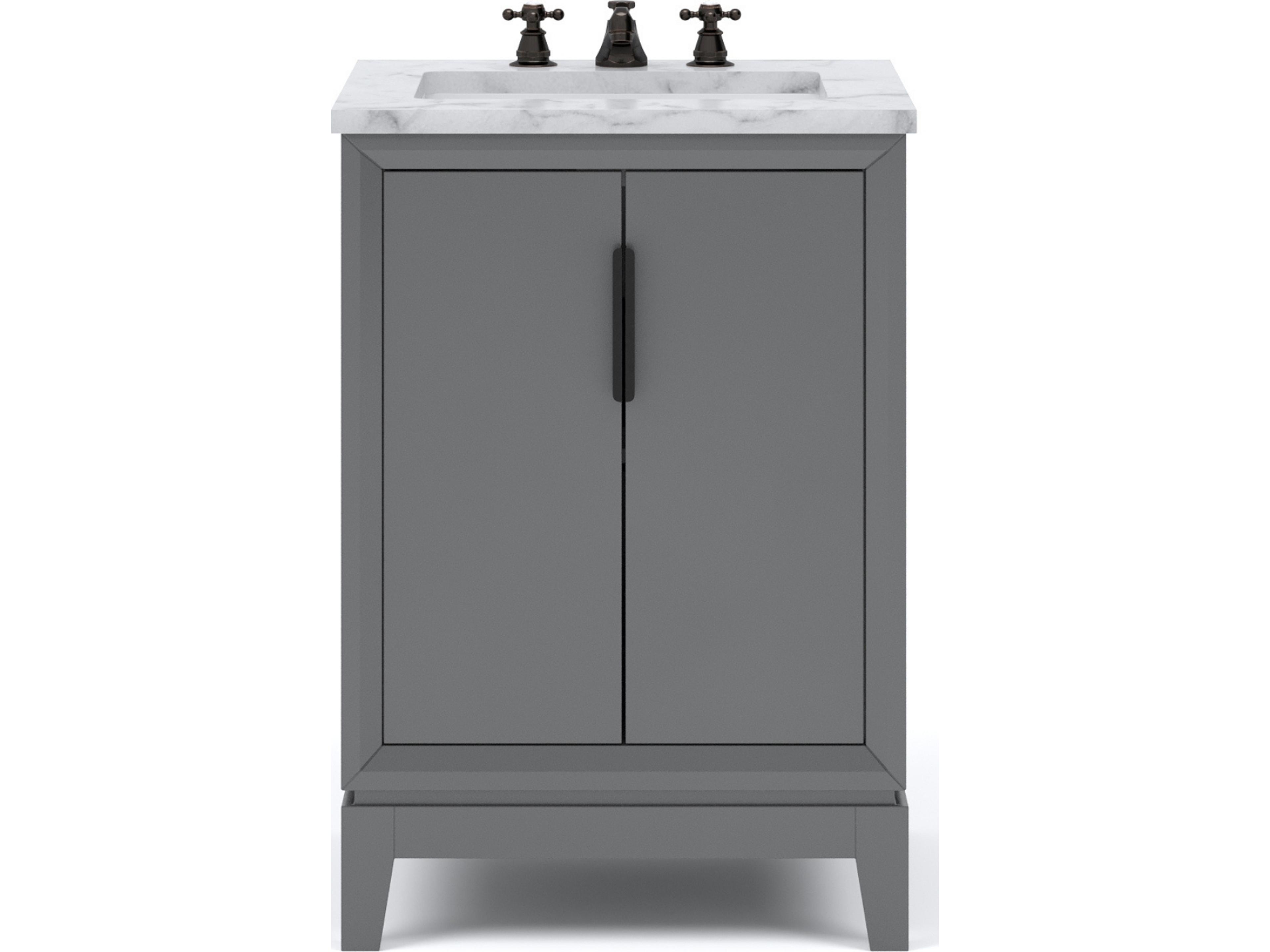 Water Creation Elizabeth Single Sink Carrara White Marble Vanity In Cashmere Grey  With Faucet