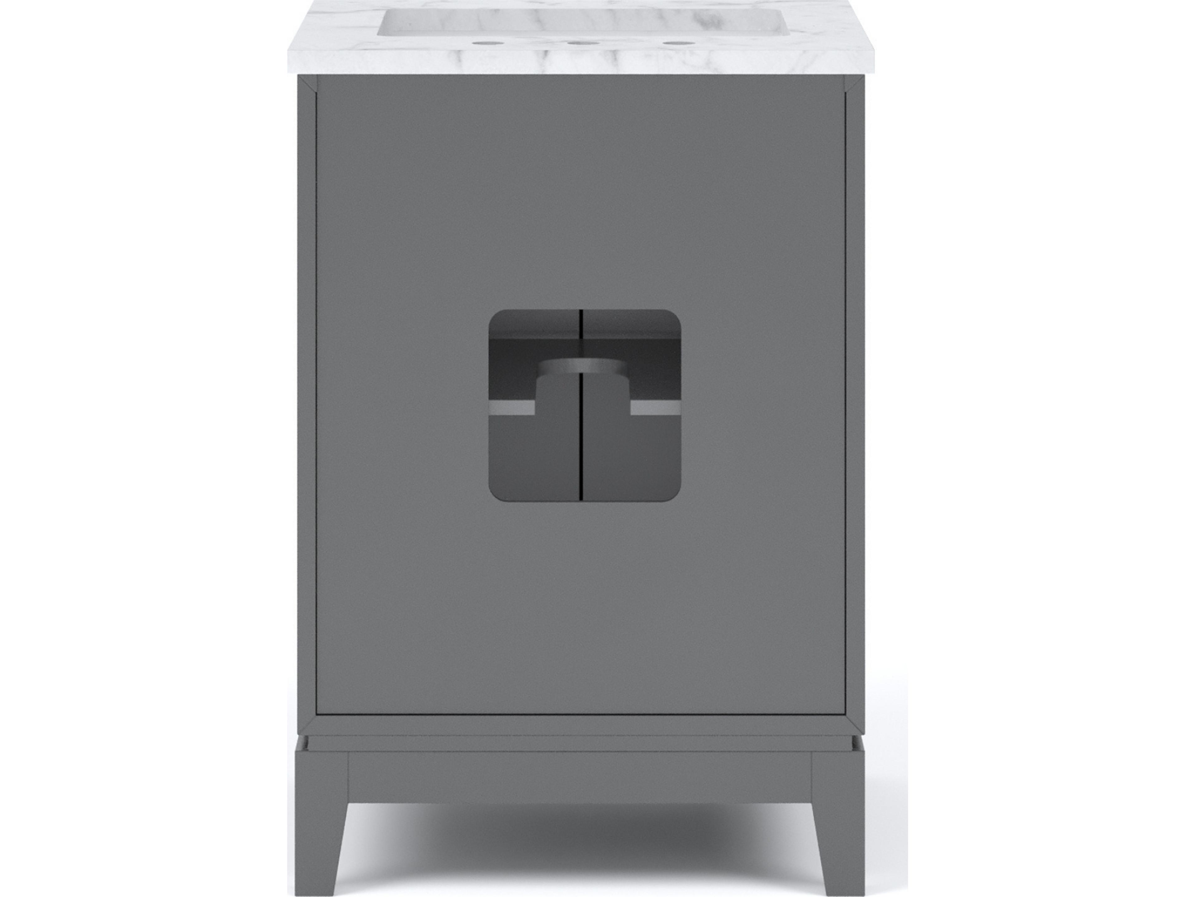Water Creation Elizabeth Single Sink Carrara White Marble Vanity In Cashmere Grey  With Faucet
