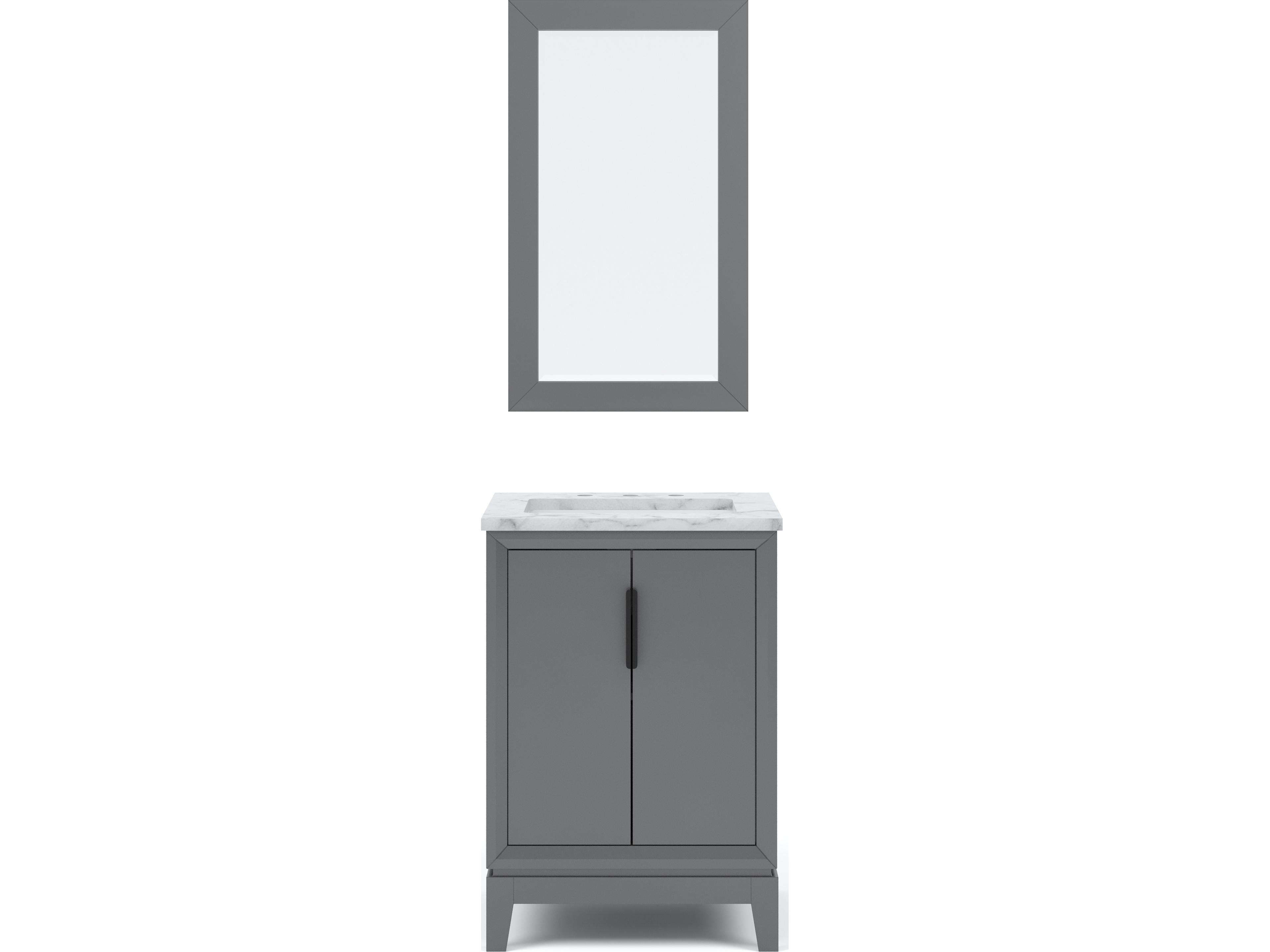 Water Creation Elizabeth Single Sink Carrara White Marble Vanity In Cashmere Grey With Matching Mirror(s)