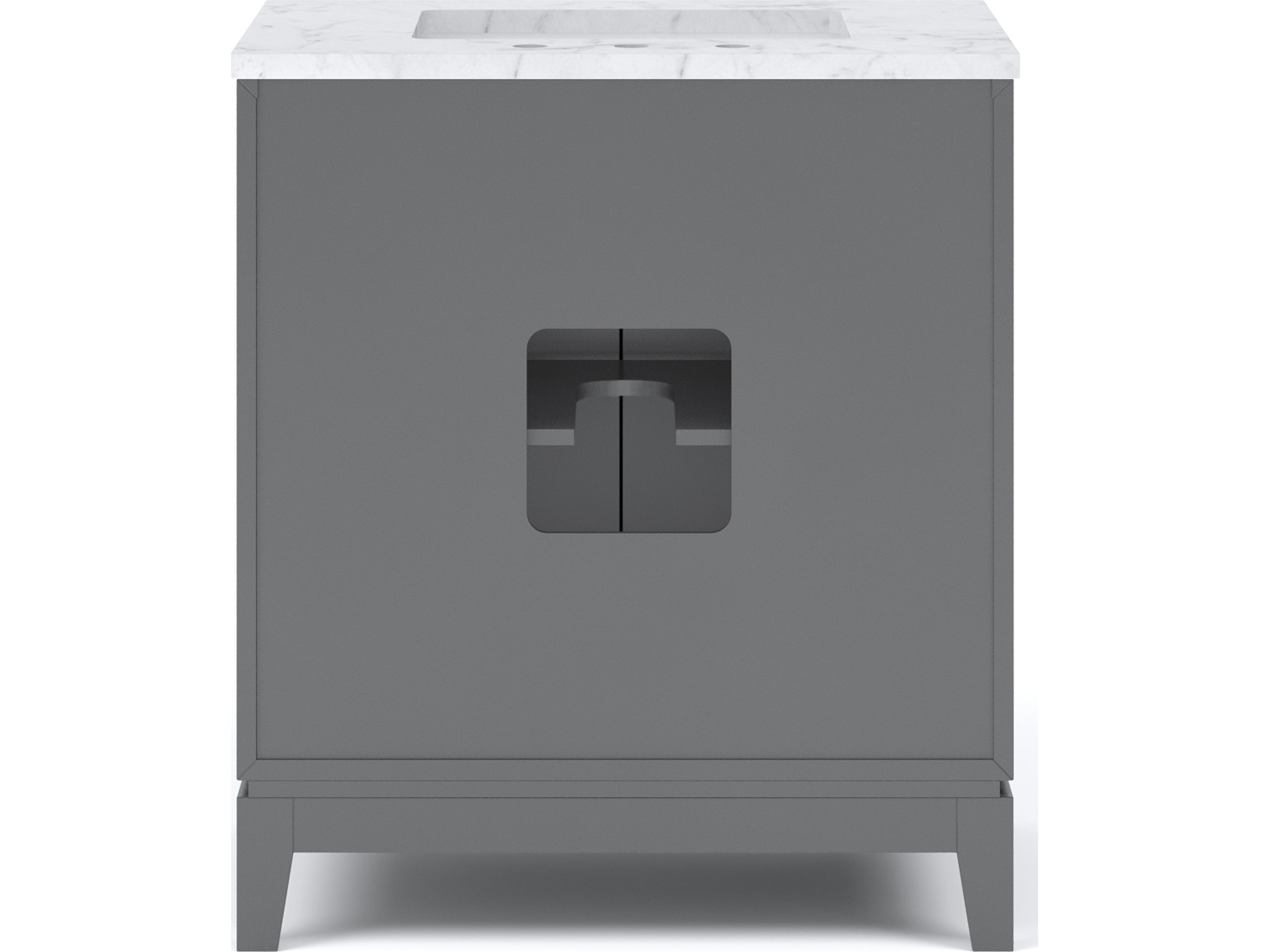 Water Creation Elizabeth Single Sink Carrara White Marble Countertop Bath Vanity In Cashmere Grey With Bronze Hardware, Oil Rubbed Bronze Classic Faucet and Rectangular Mirror (S)