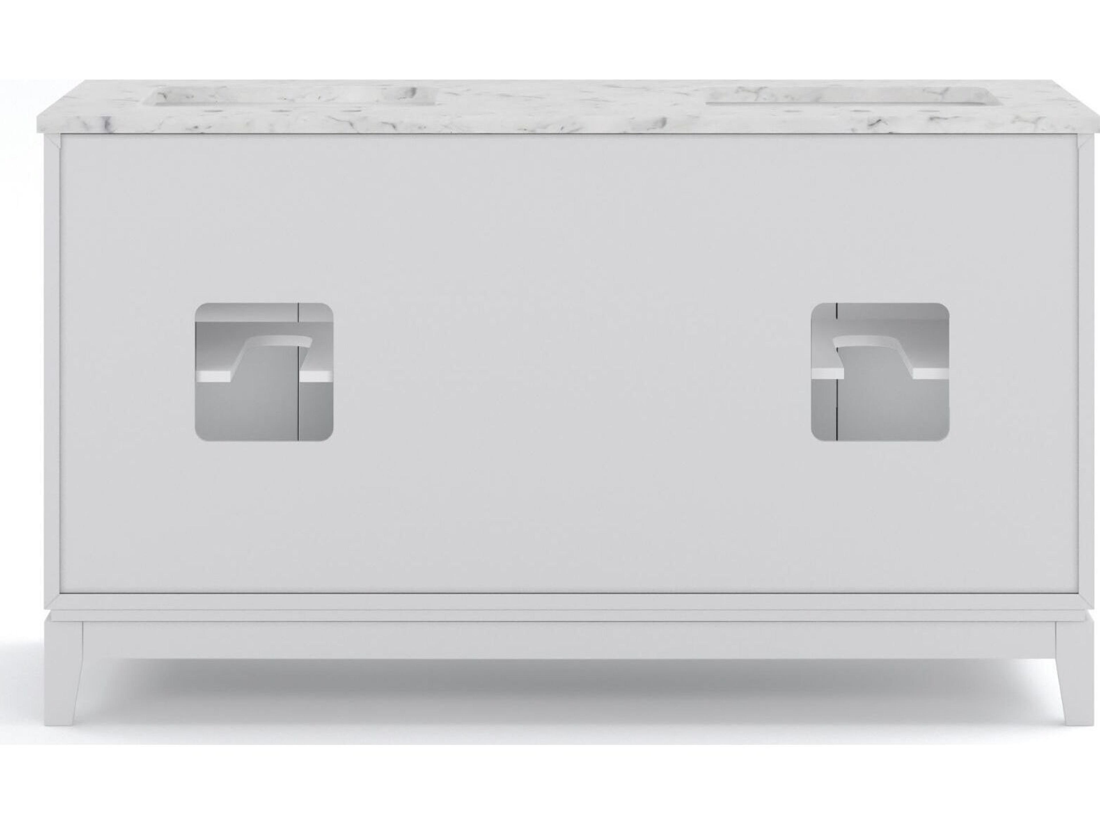 Water Creation Elizabeth Pure White With Carrara White Marble Vanity Top With Ceramics White Basins