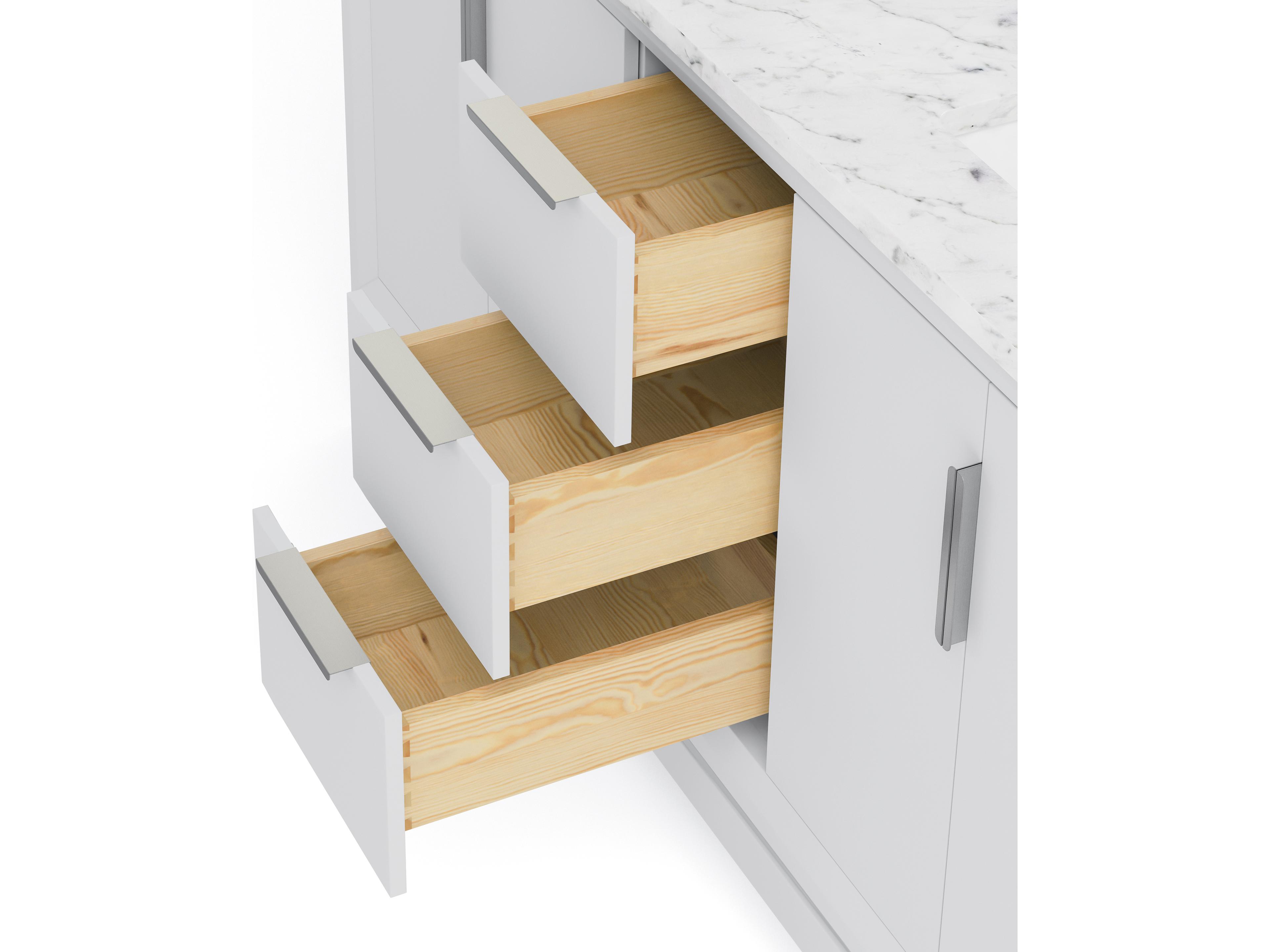 Water Creation Elizabeth Double Sink Pre-Assembled Transitional Style Bathroom Vanity With 3/4" Carrara White Marble Top and Waterfall Faucet