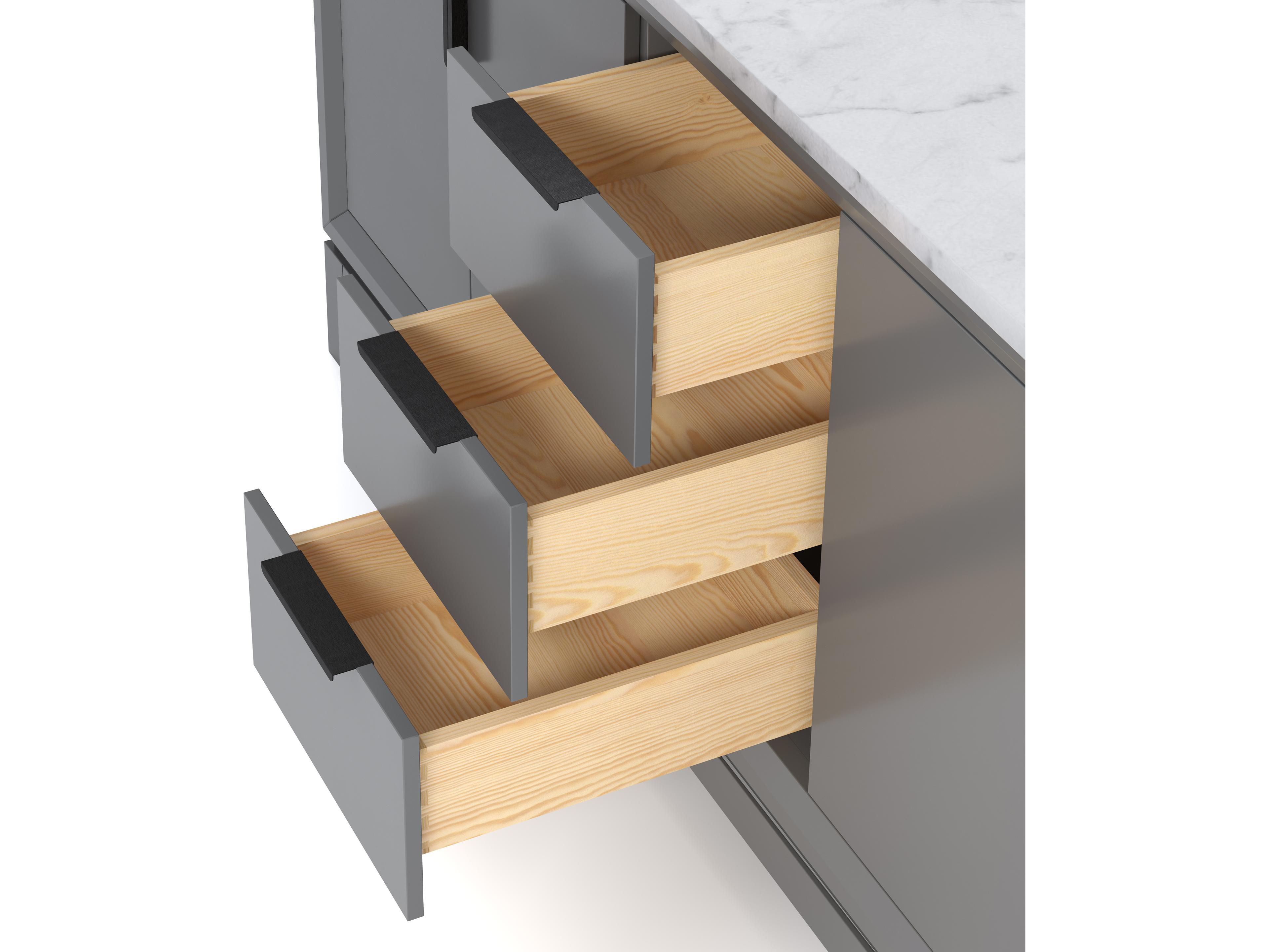 Water Creation Elizabeth Double Sink Carrara White Marble Countertop Bath Vanity In Cashmere Grey With Bronze Hardware and Rectangular Mirror (S)