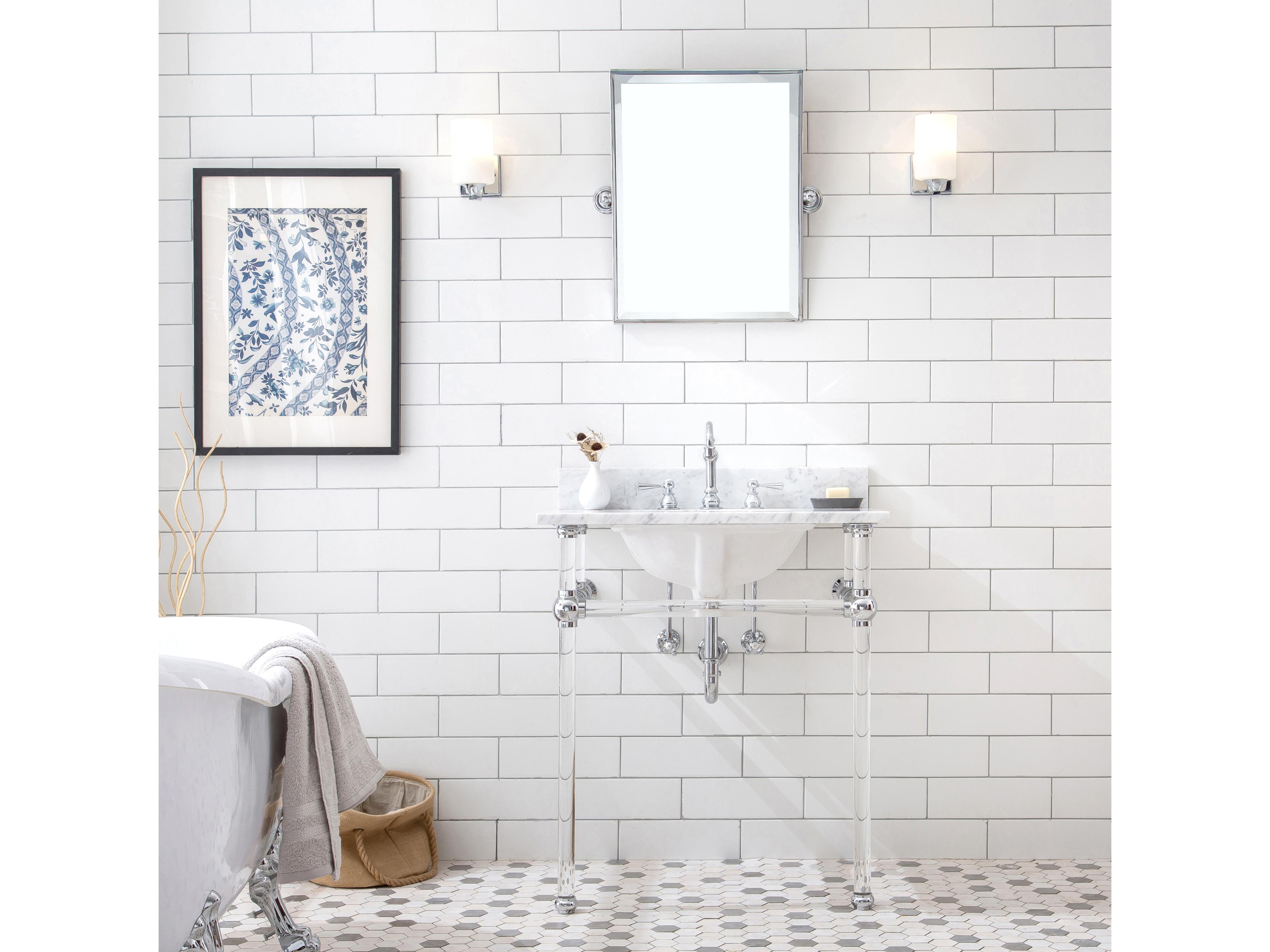 Water Creation Empire Chrome Wall Mirror Rectangular