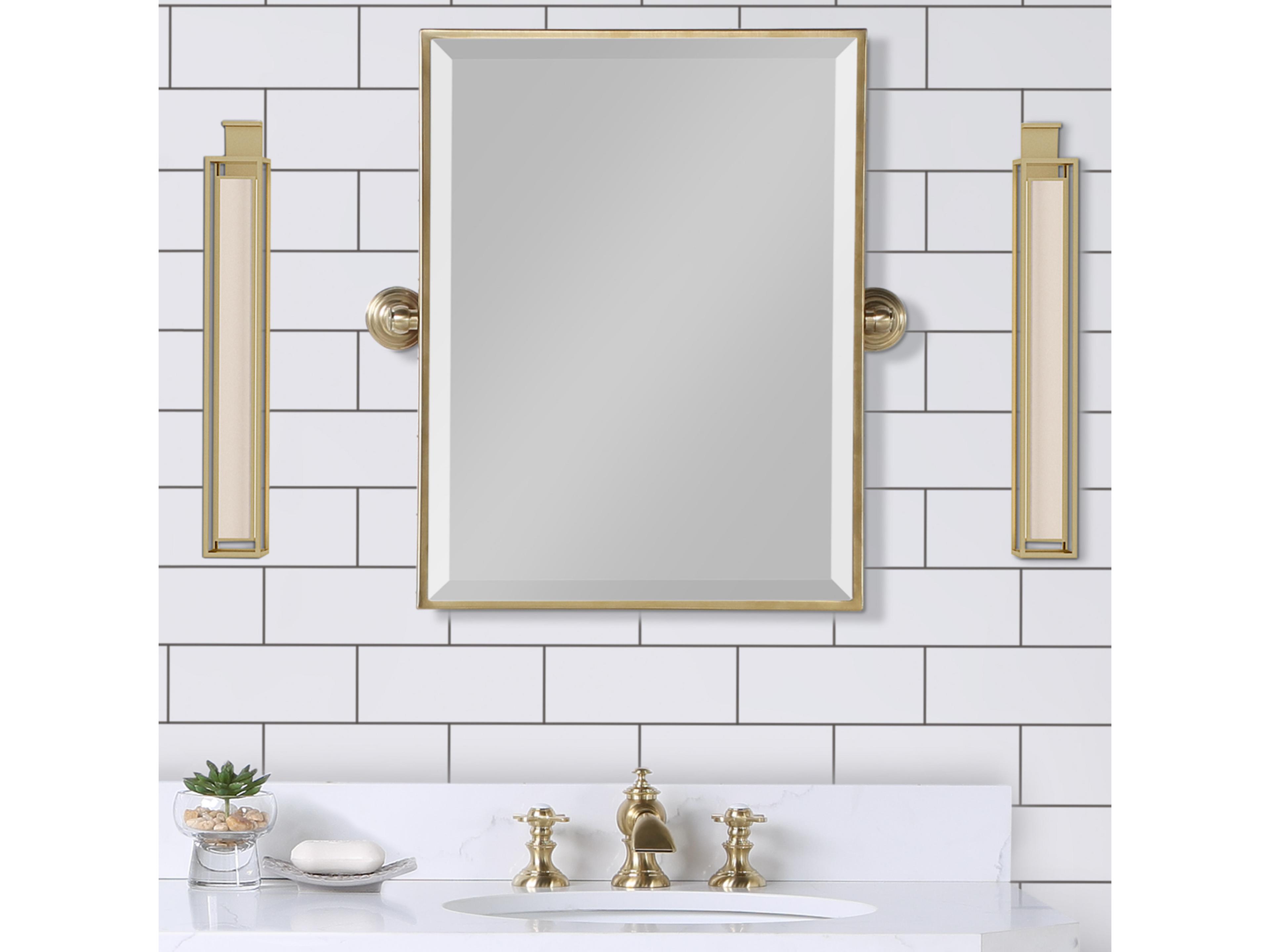 Water Creation Empire Satin Gold Wall Mirror Rectangular