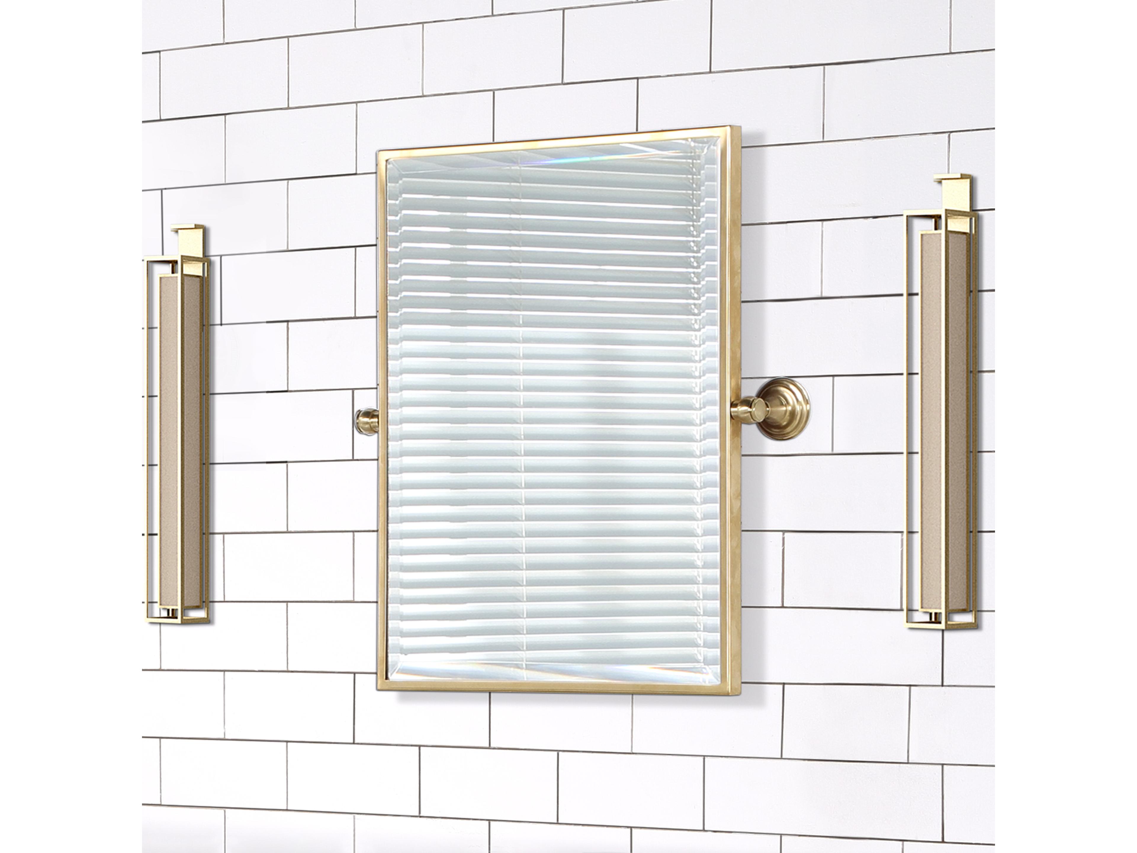 Water Creation Empire Satin Gold Wall Mirror Rectangular