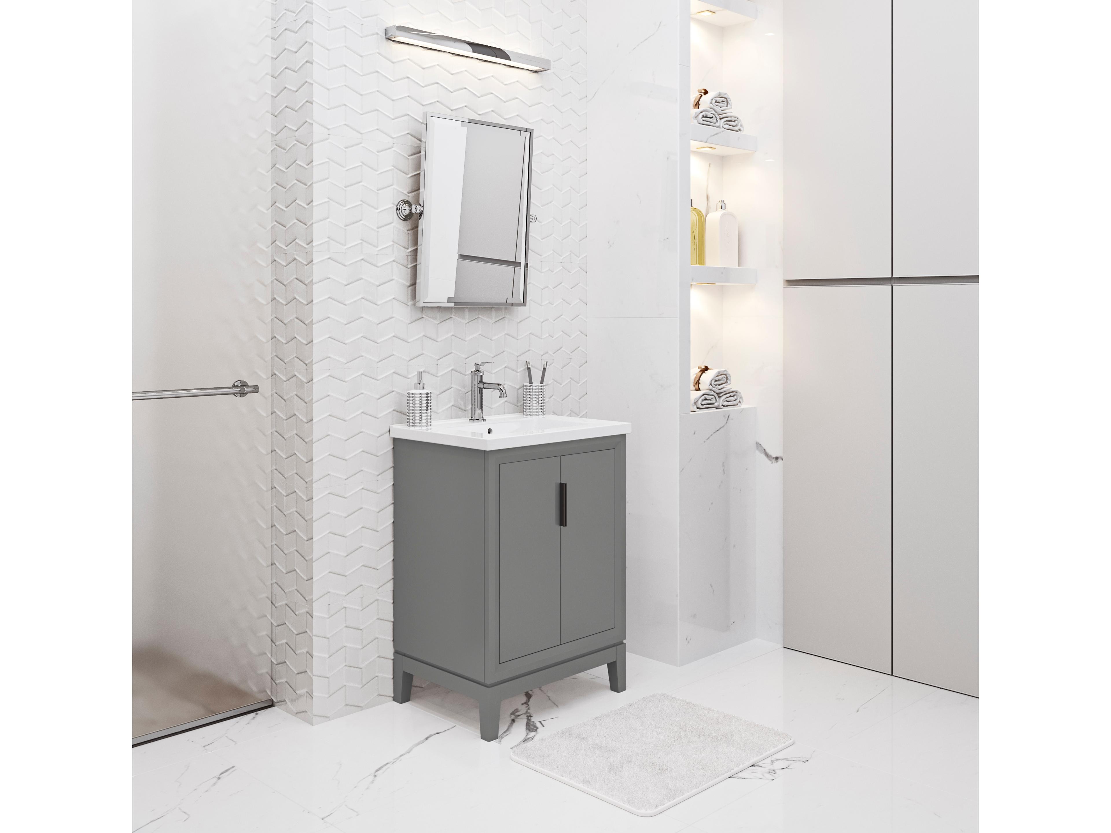 Water Creation Elise Ceramic Sink Top Vanity in Cashmere Grey