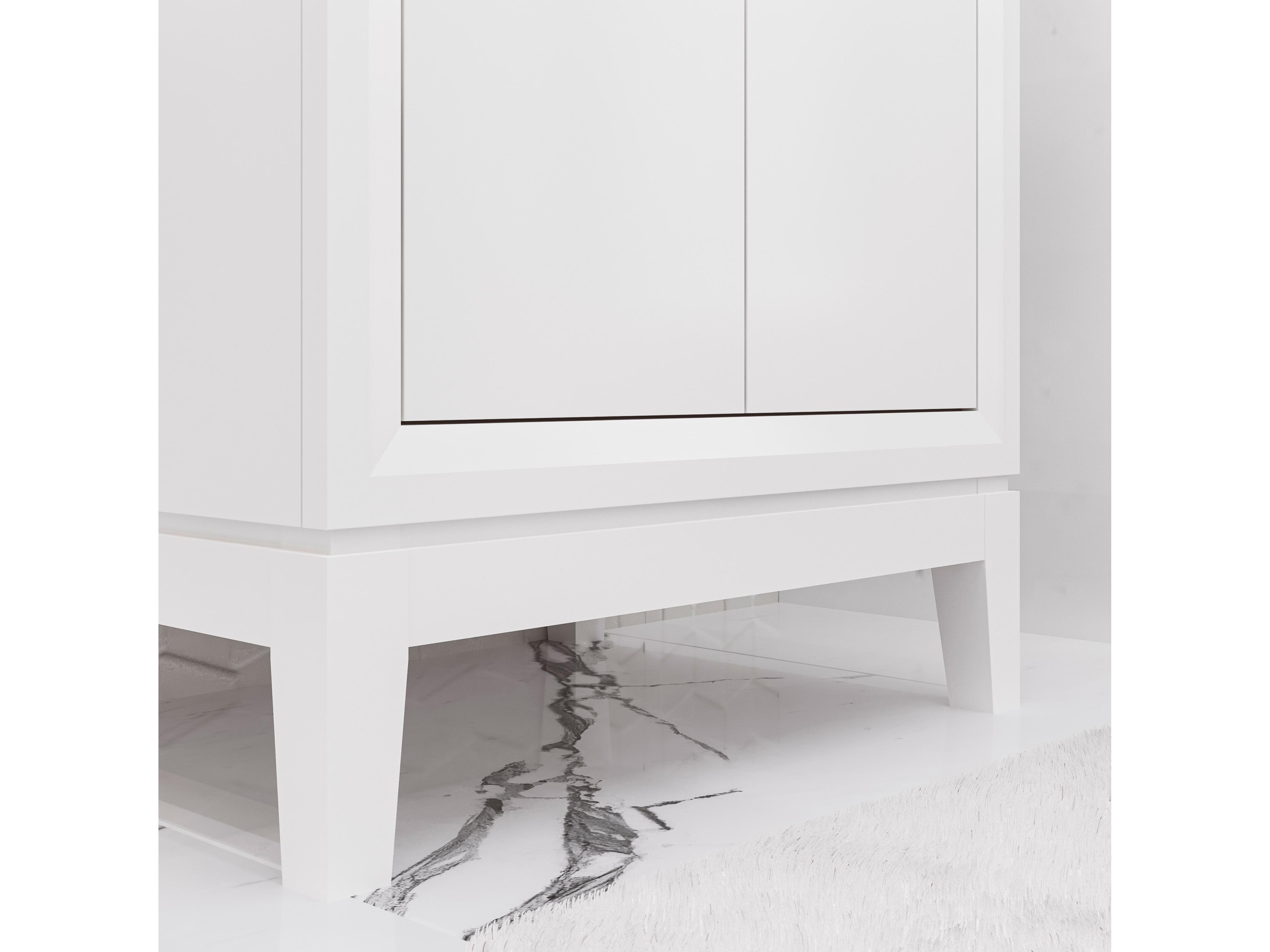 Water Creation Elise Ceramic Sink Top Vanity in Pure White with Single Faucet in Chrome Finish