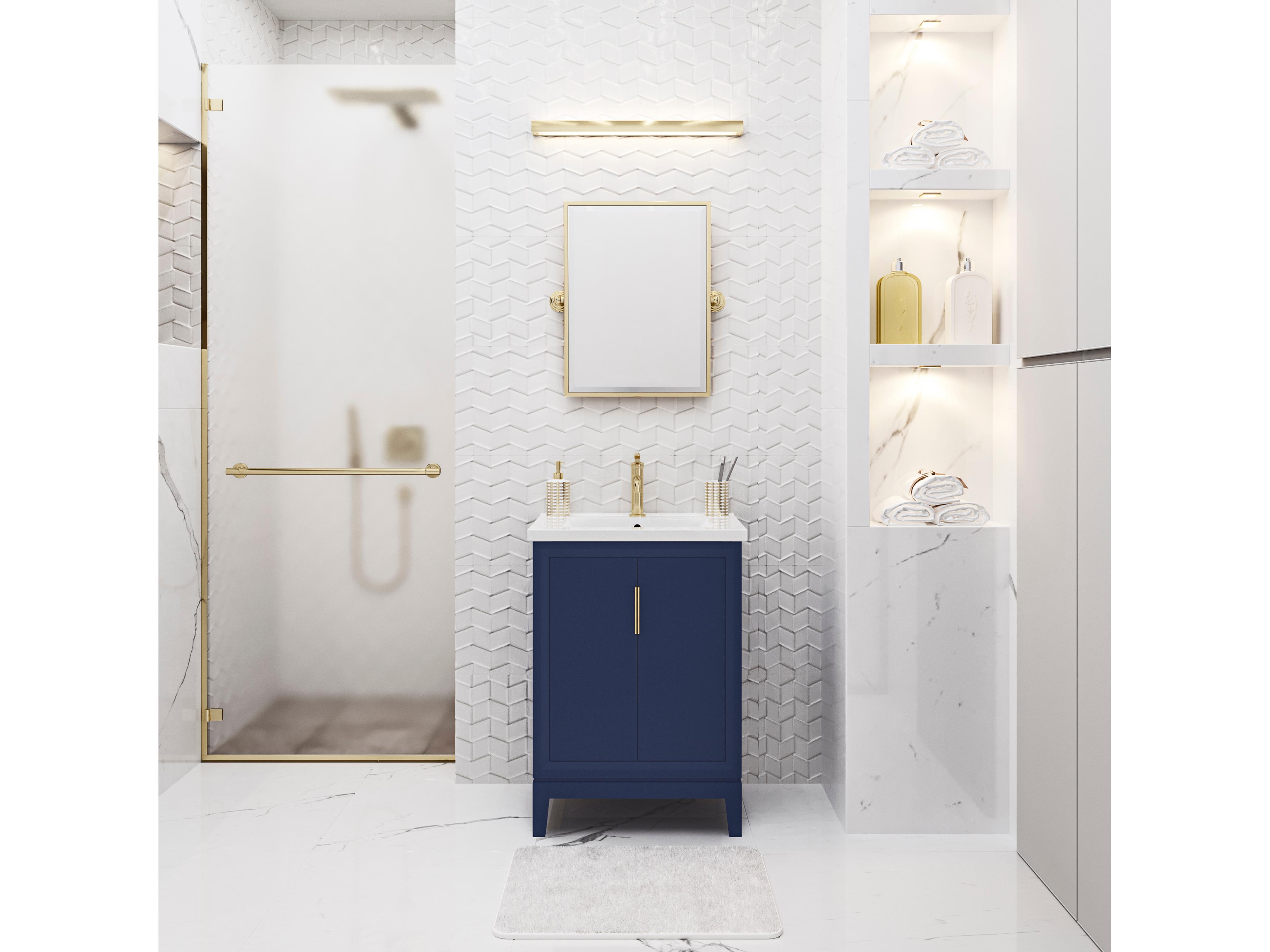 Water Creation Elise Ceramic Sink Top Vanity in Monarch Blue