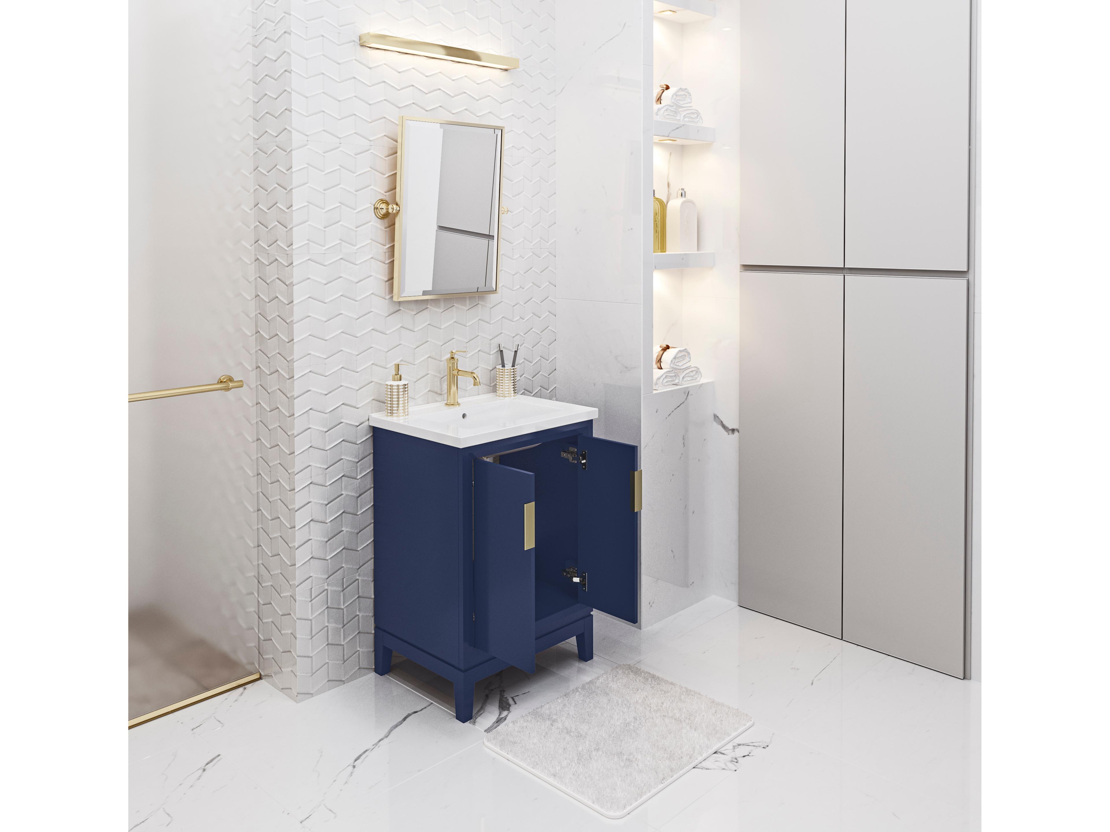 Water Creation Elise Ceramic Sink Top Vanity in Monarch Blue