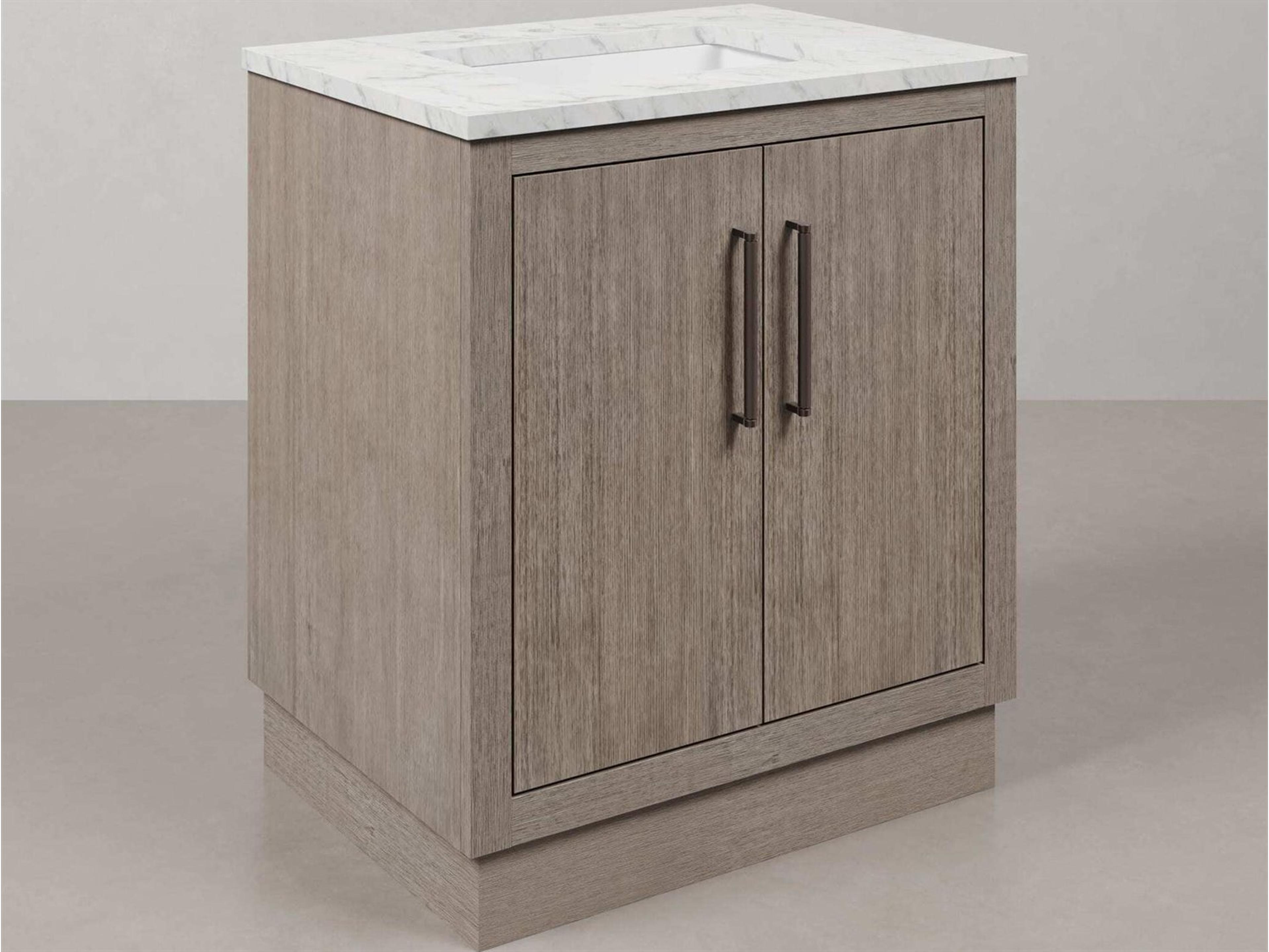 Water Creation Hugo Vanity in Grey Oak with Chrome Hardware