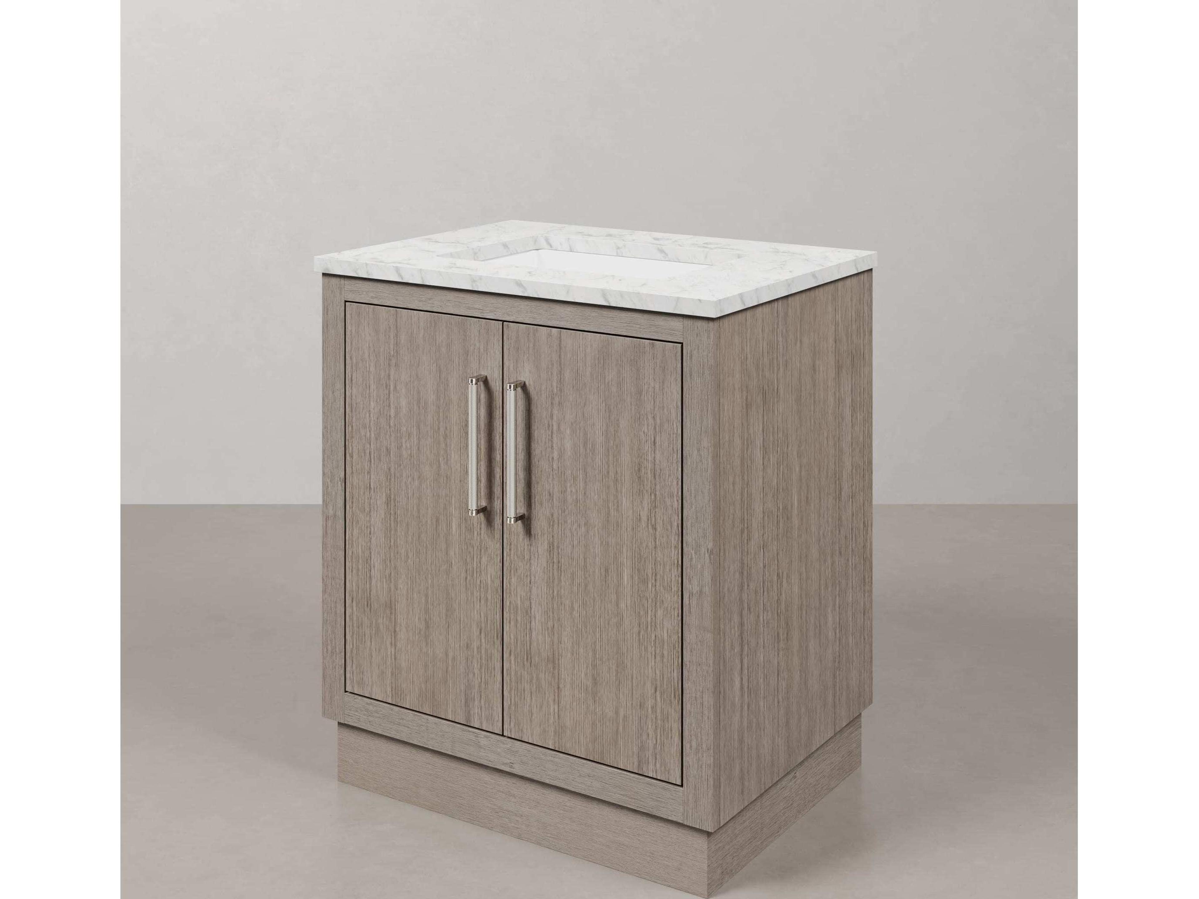 Water Creation Hugo Vanity in Grey Oak with Chrome Hardware