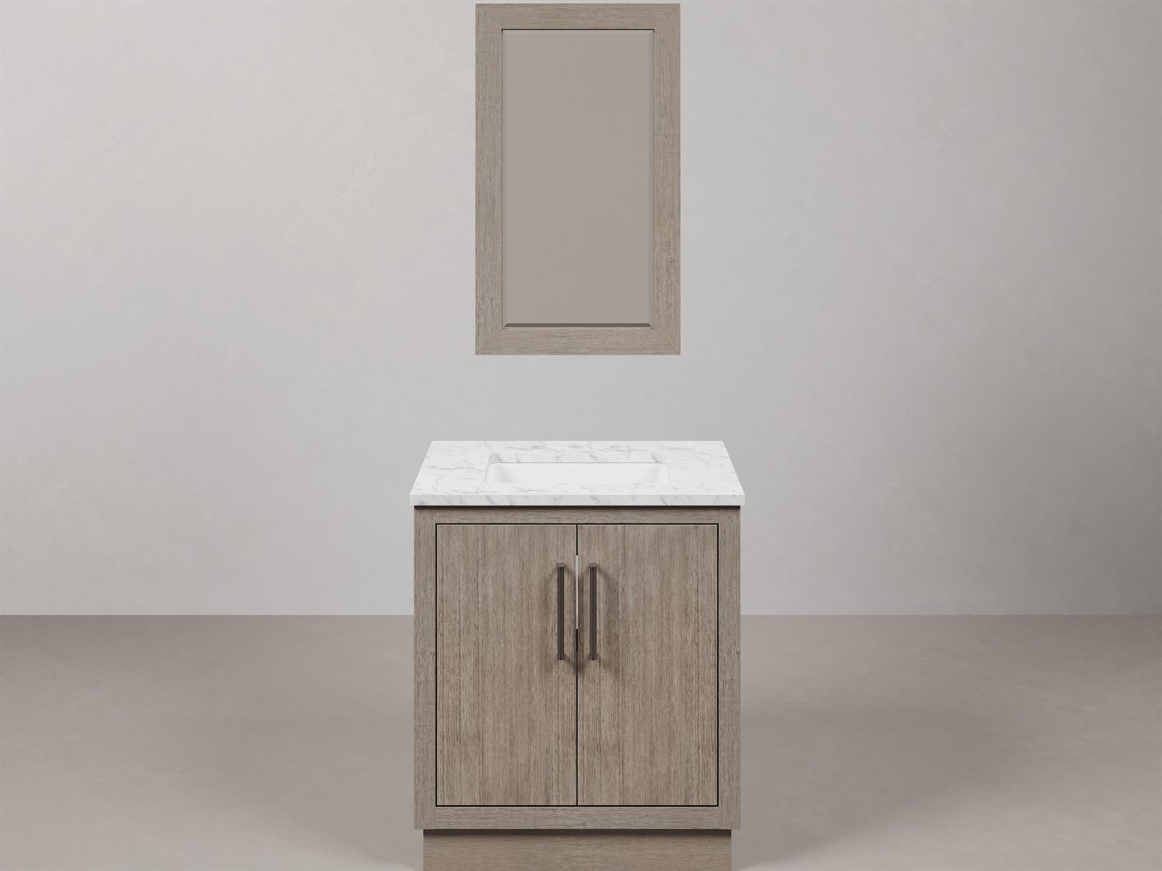 Water Creation Hugo Vanity in Grey Oak with Mirror