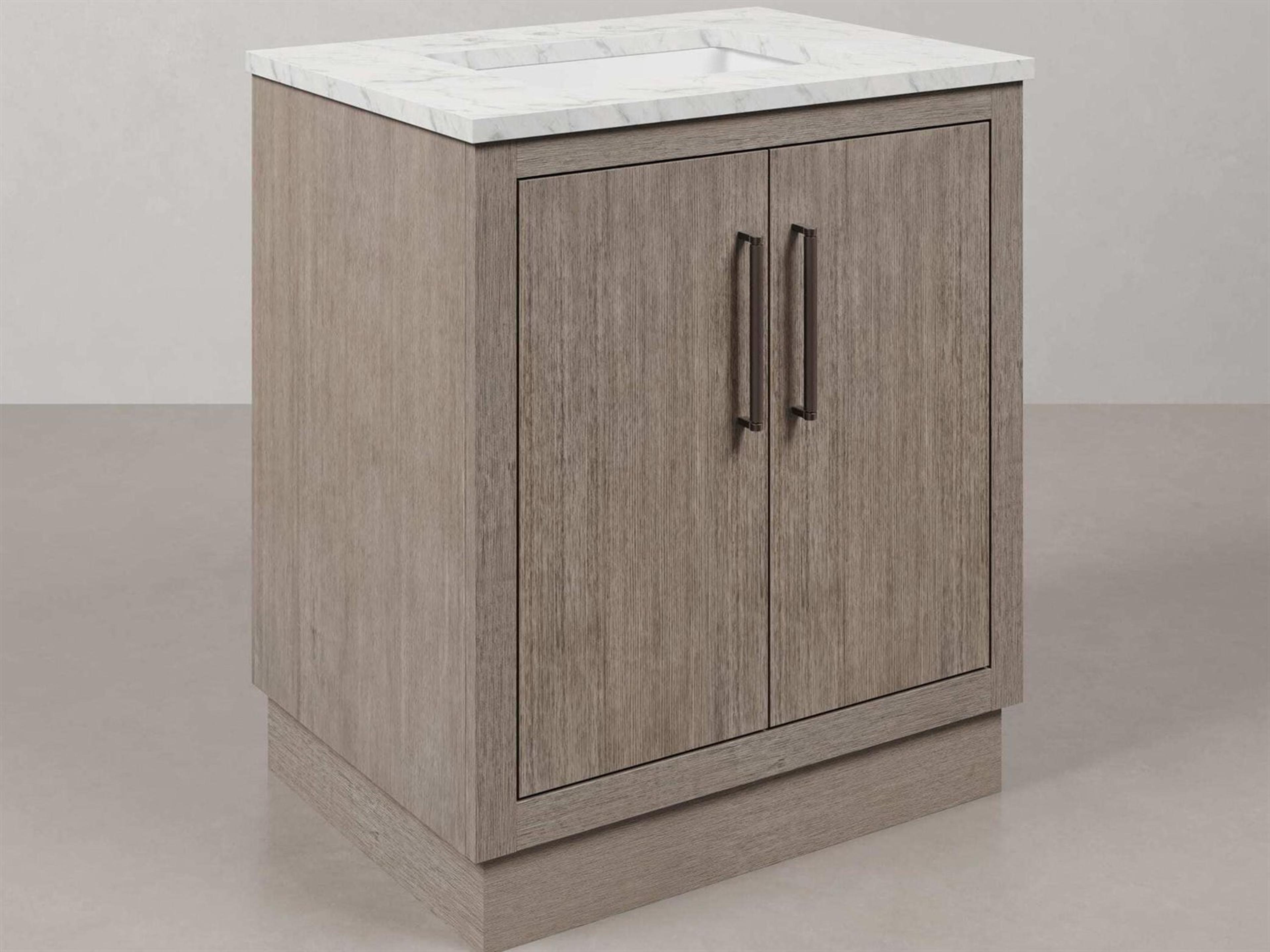 Water Creation Hugo Vanity in Grey Oak with Mirror