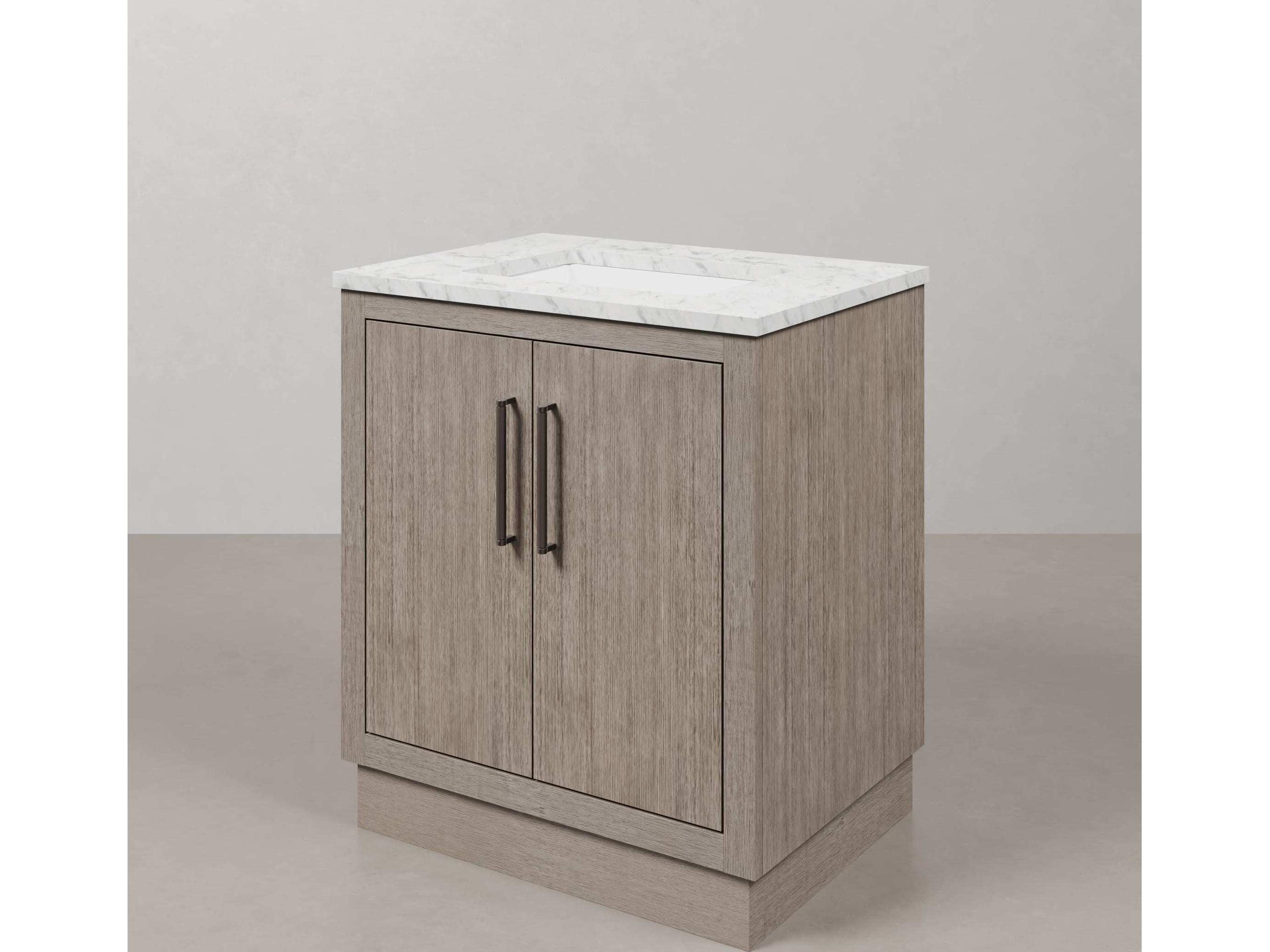 Water Creation Hugo Vanity in Grey Oak with Mirror