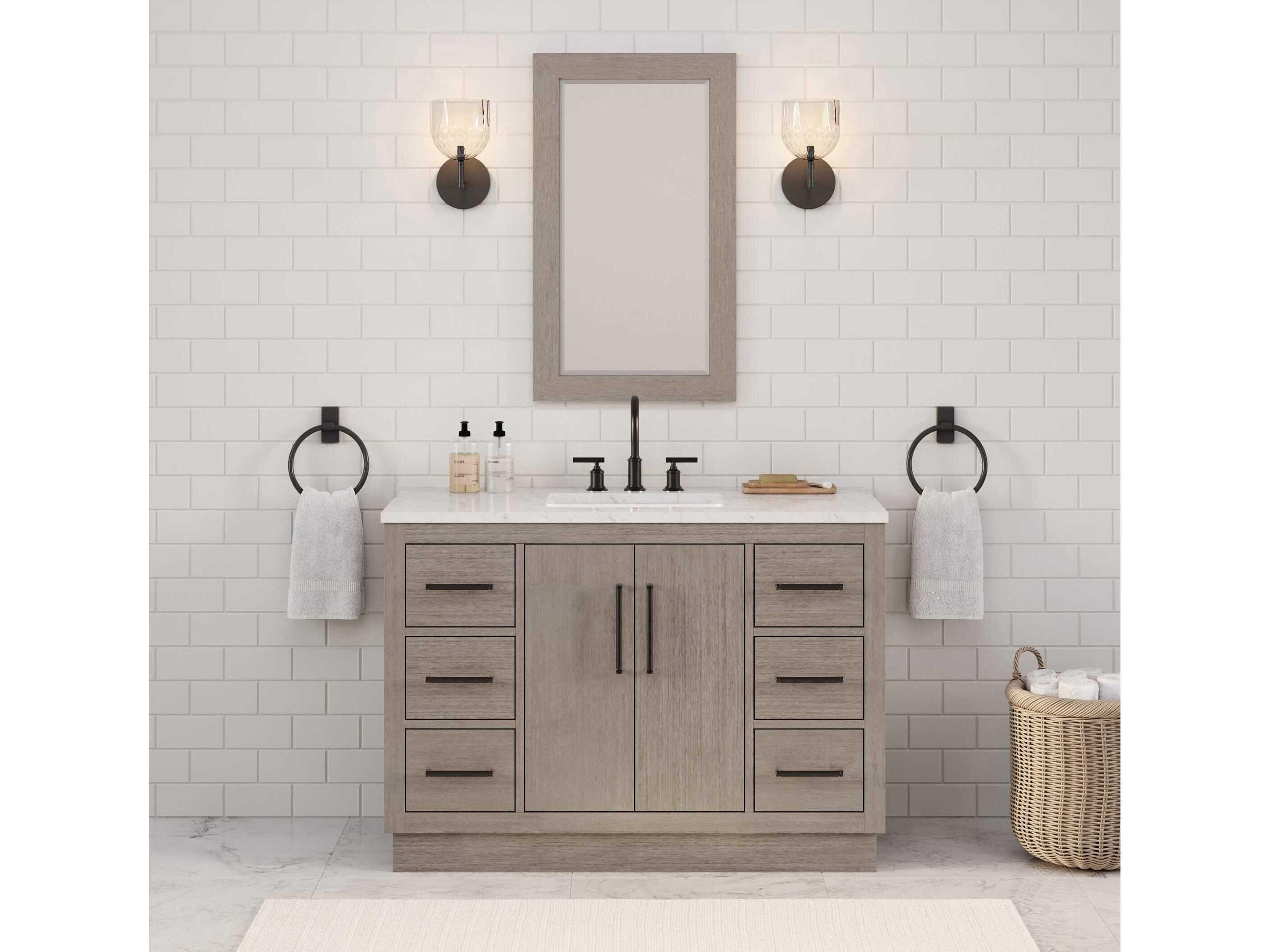 Water Creation Hugo Vanity in Grey Oak