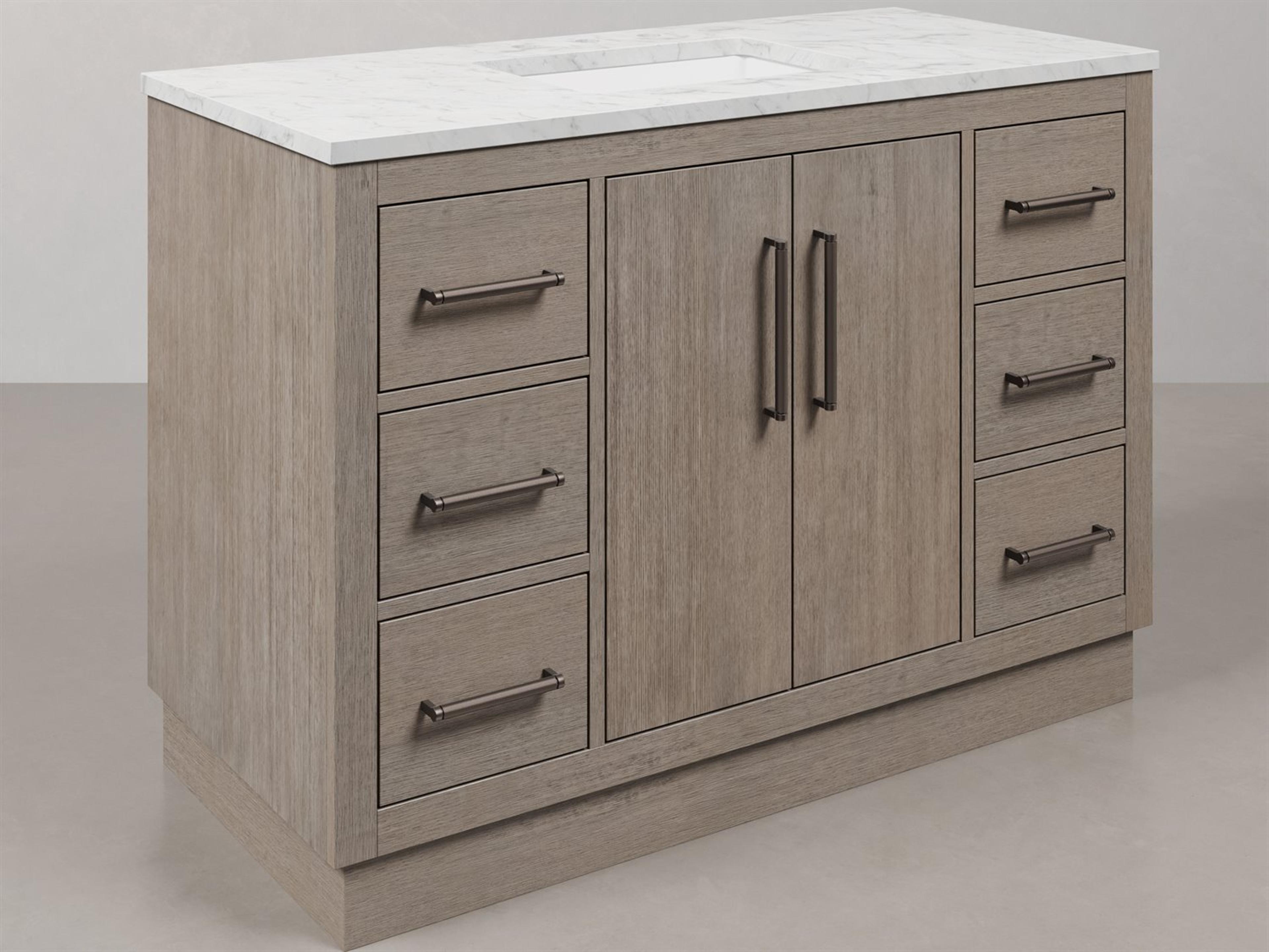 Water Creation Hugo Vanity in Grey Oak with Mirror