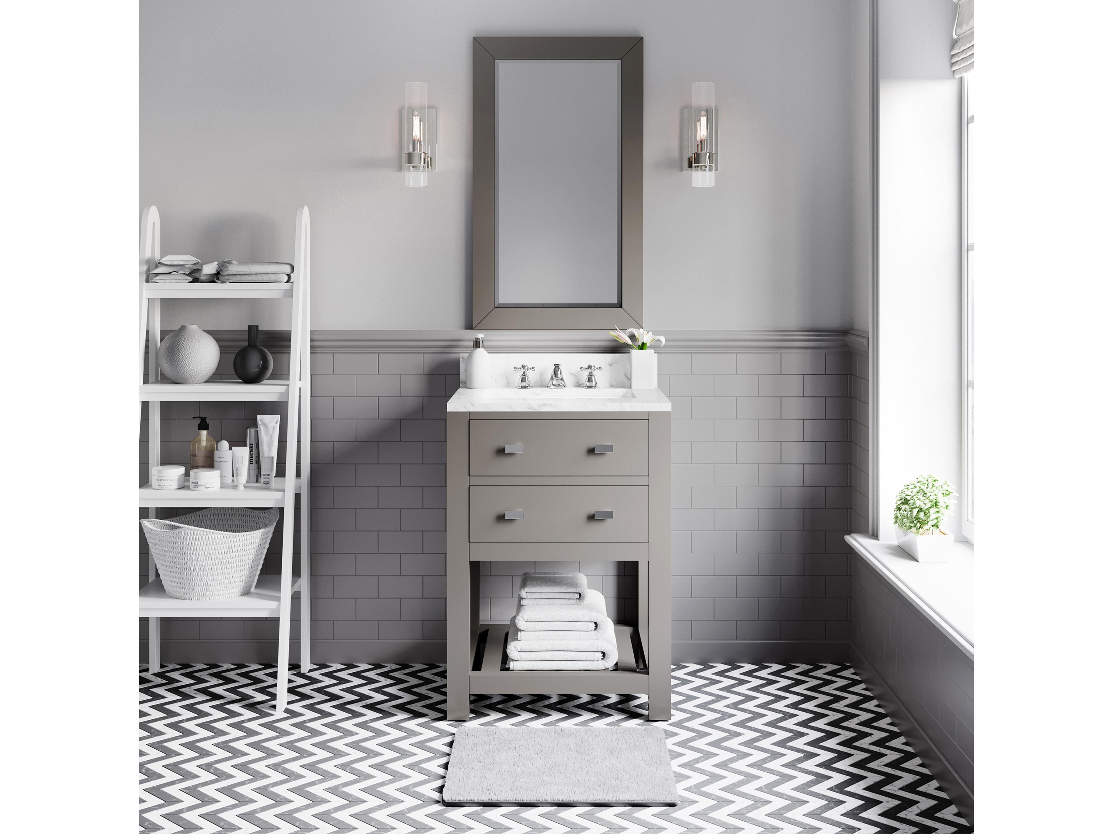 Water Creation Madalyn Chrome Vanity in Cashmere Grey