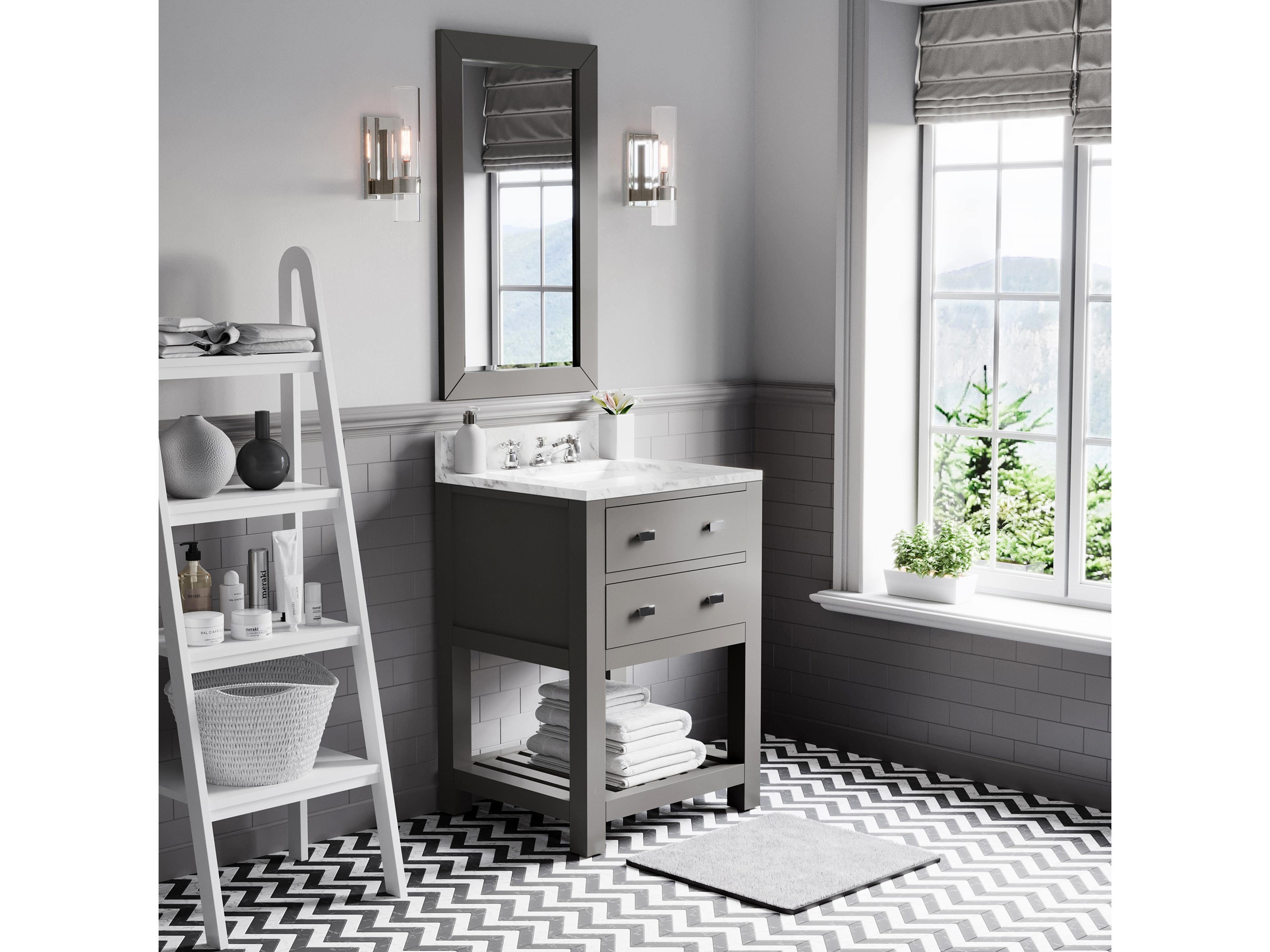 Water Creation Madalyn Chrome Vanity in Cashmere Grey