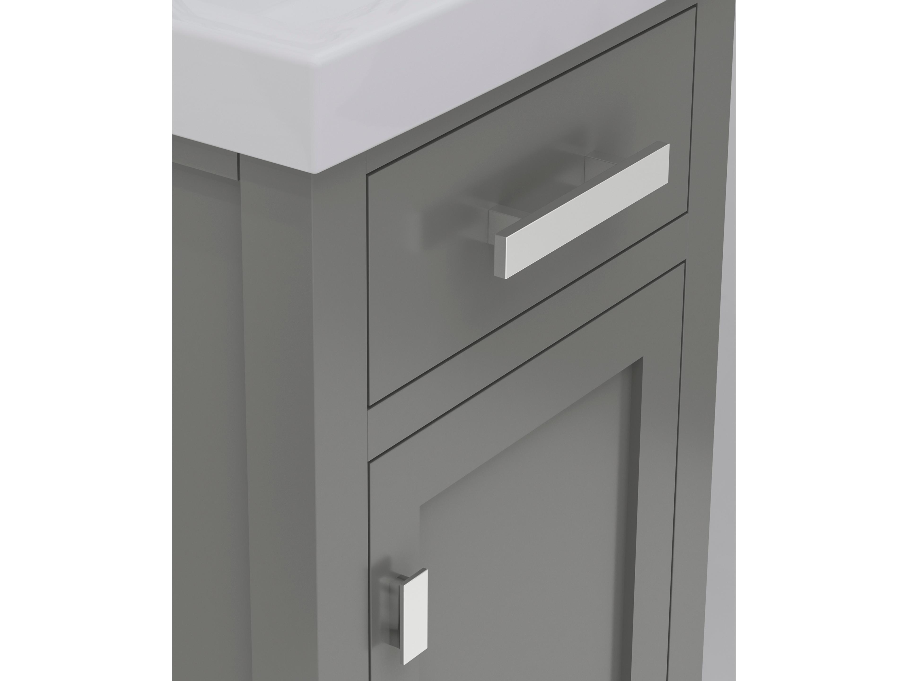 Water Creation Mia Integrated Ceramic Sink Top Bath Vanity in Cashmere Grey