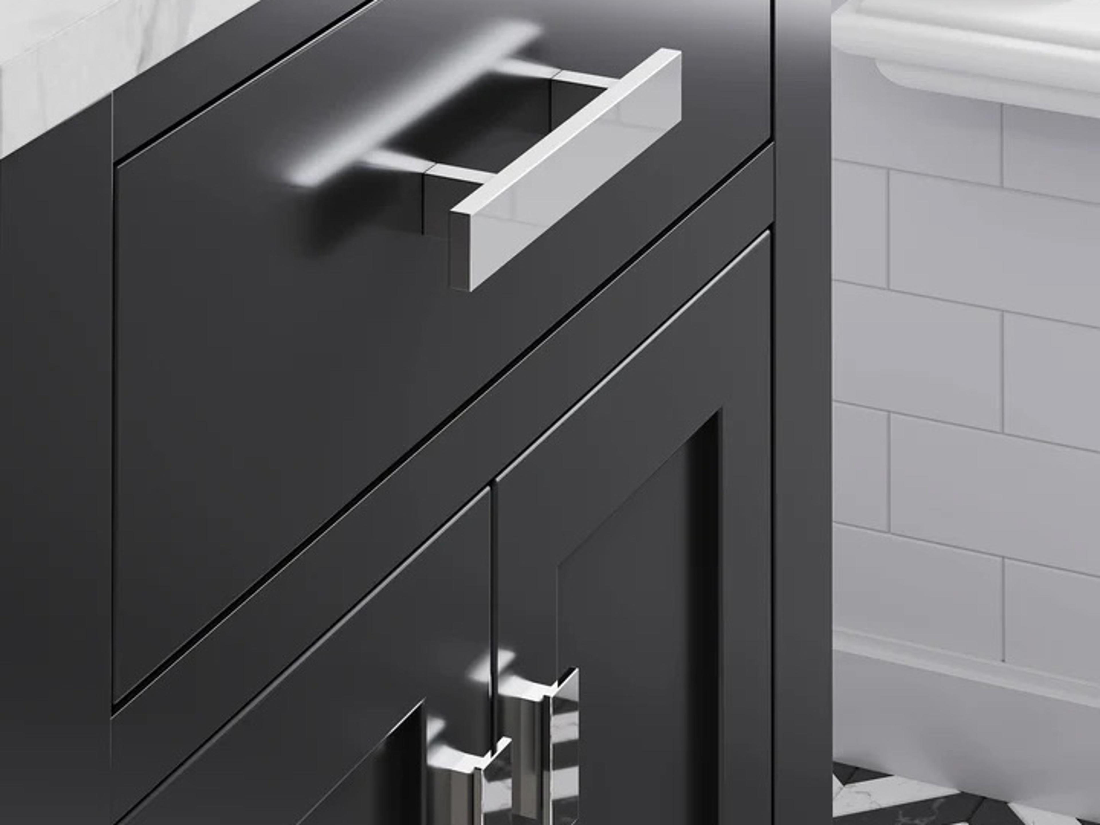 Water Creation Madison Single Sink Carrara White Marble Countertop Bath Vanity in Espresso