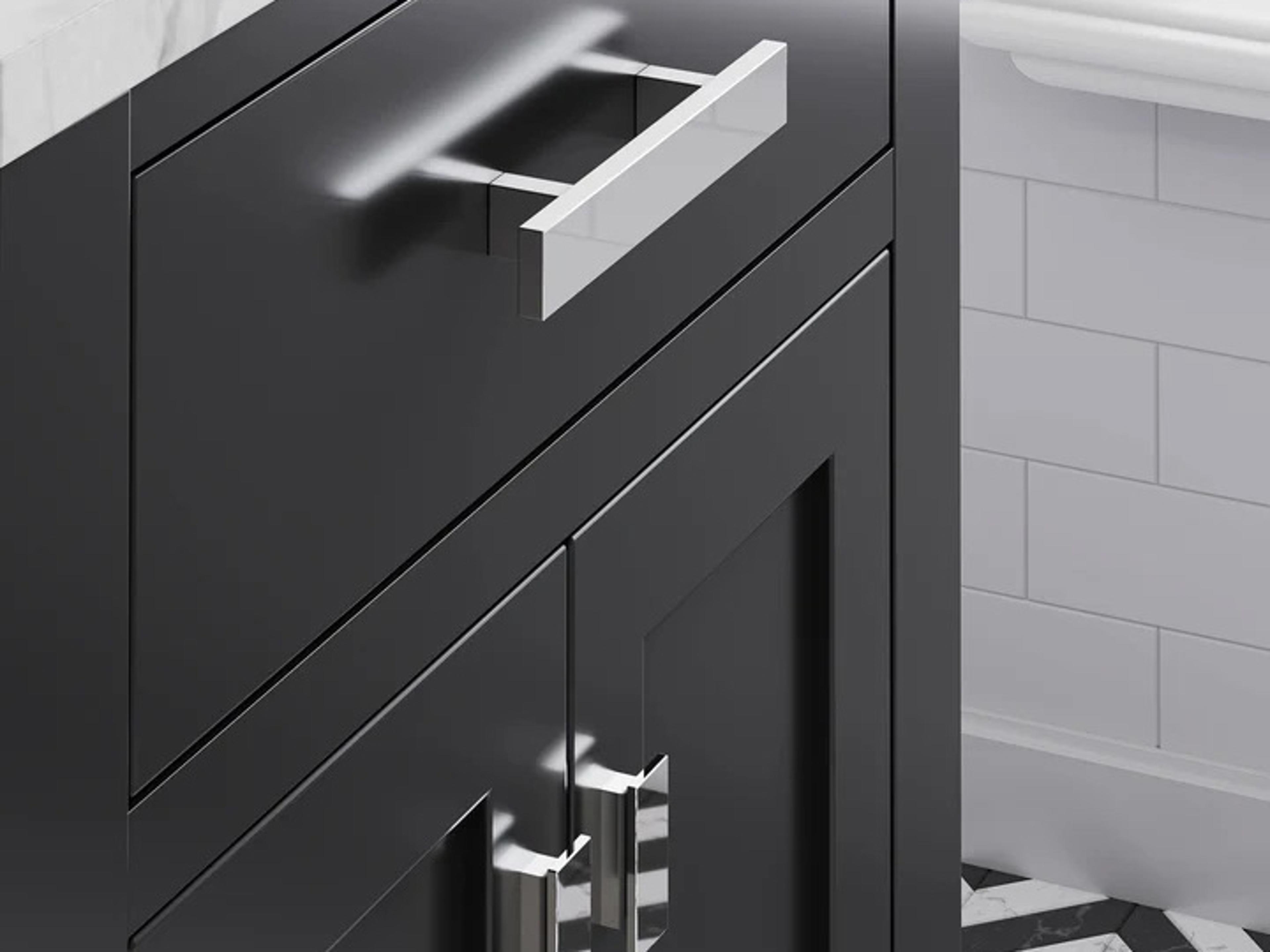 Water Creation Madison Single Sink Carrara White Marble Countertop Bath Vanity in Espresso with Chrome Hardware and Classic Faucet