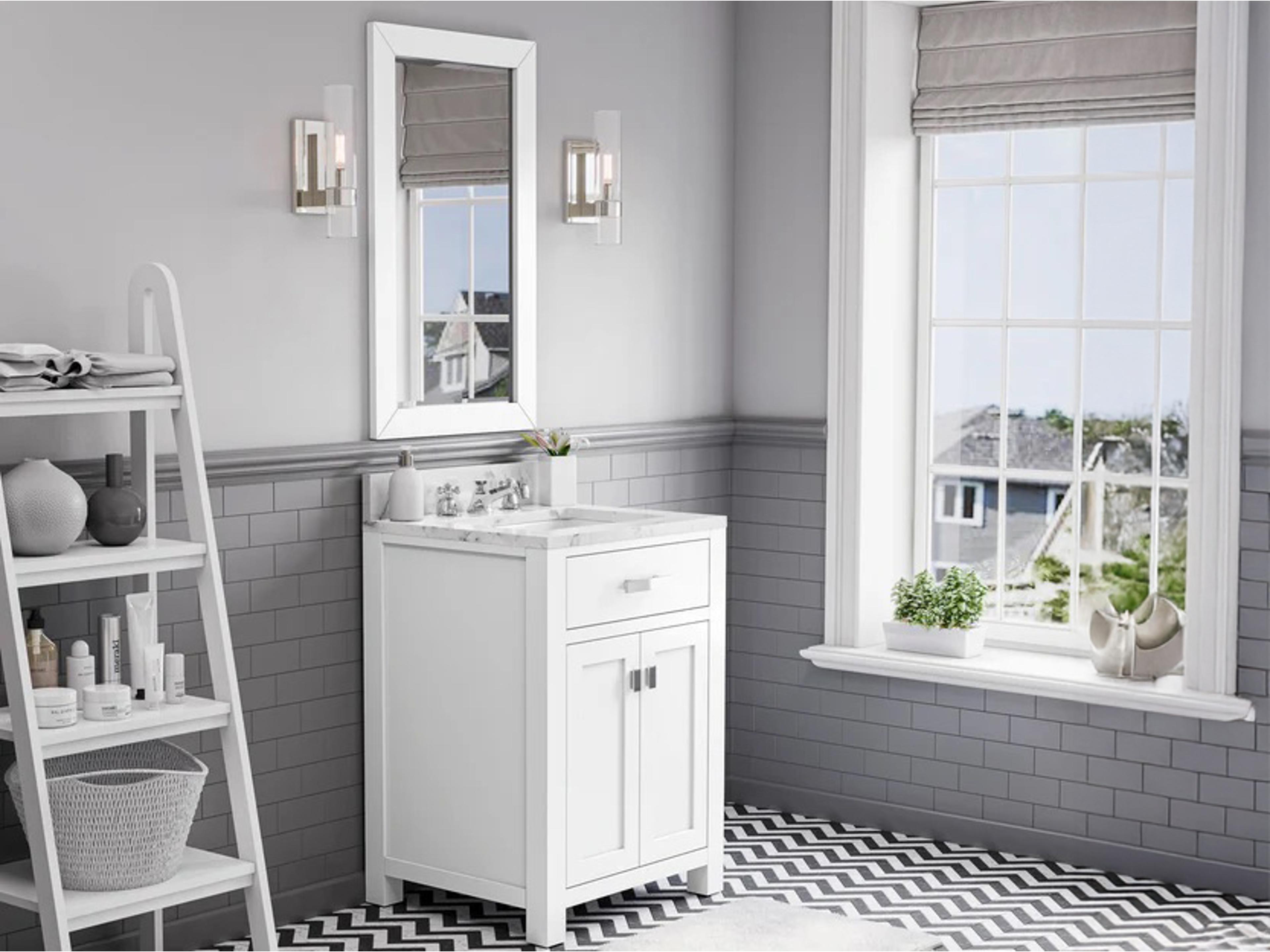 Water Creation Single Sink Bathroom Vanity in Pure White