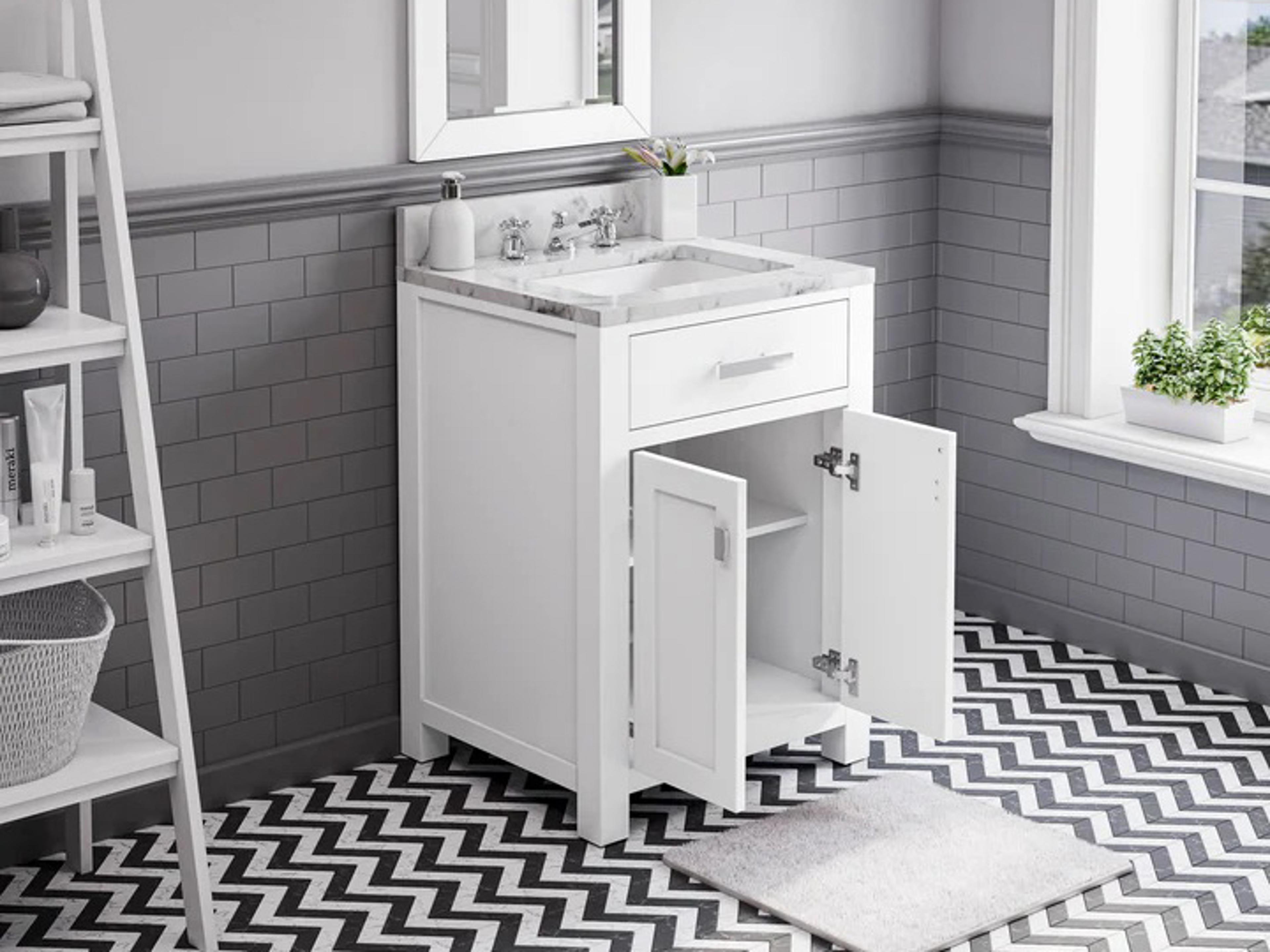 Water Creation Single Sink Bathroom Vanity in Pure White