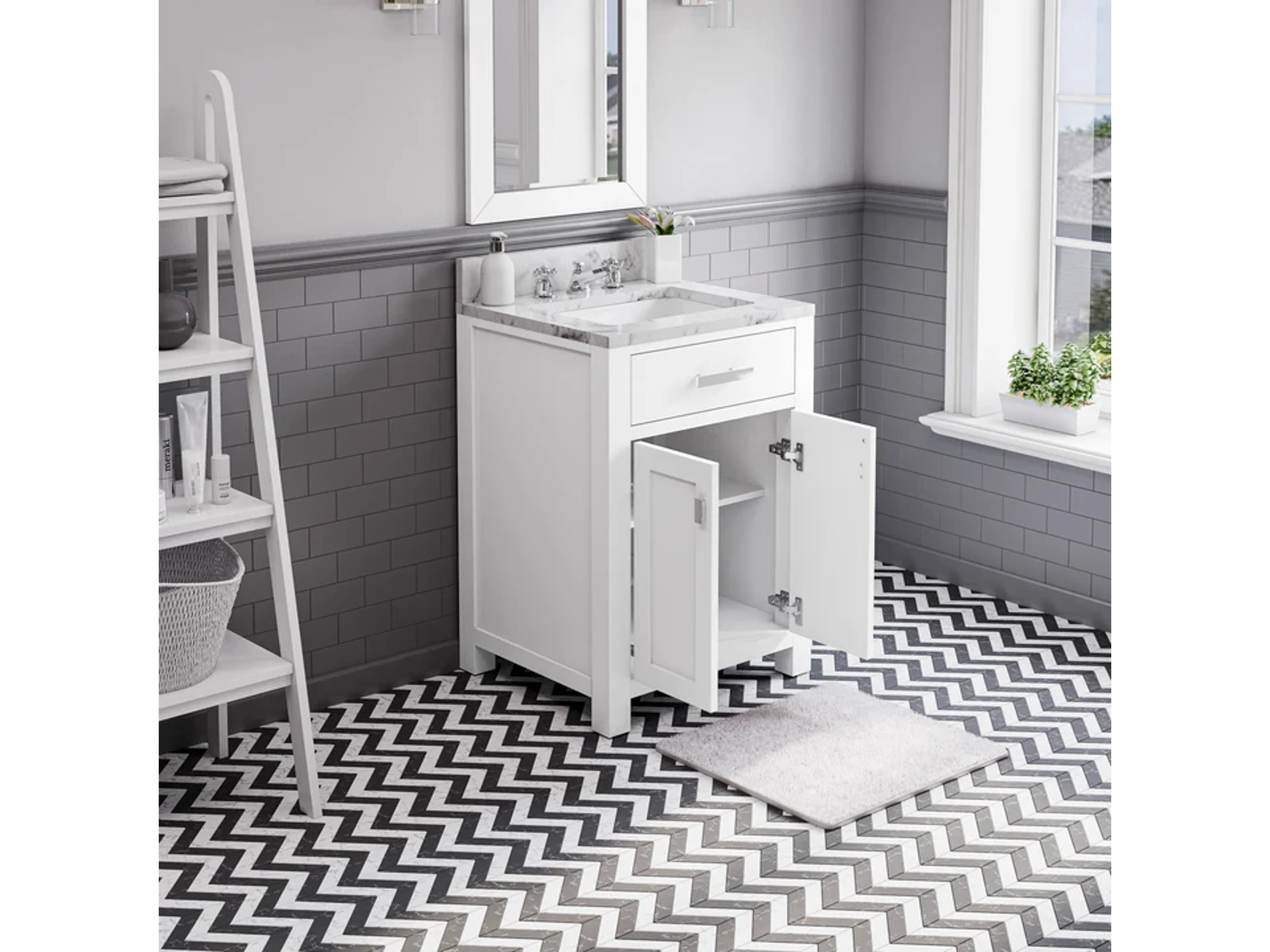 Water Creation Madison Single Sink Bathroom Vanity With Faucet in Pure White