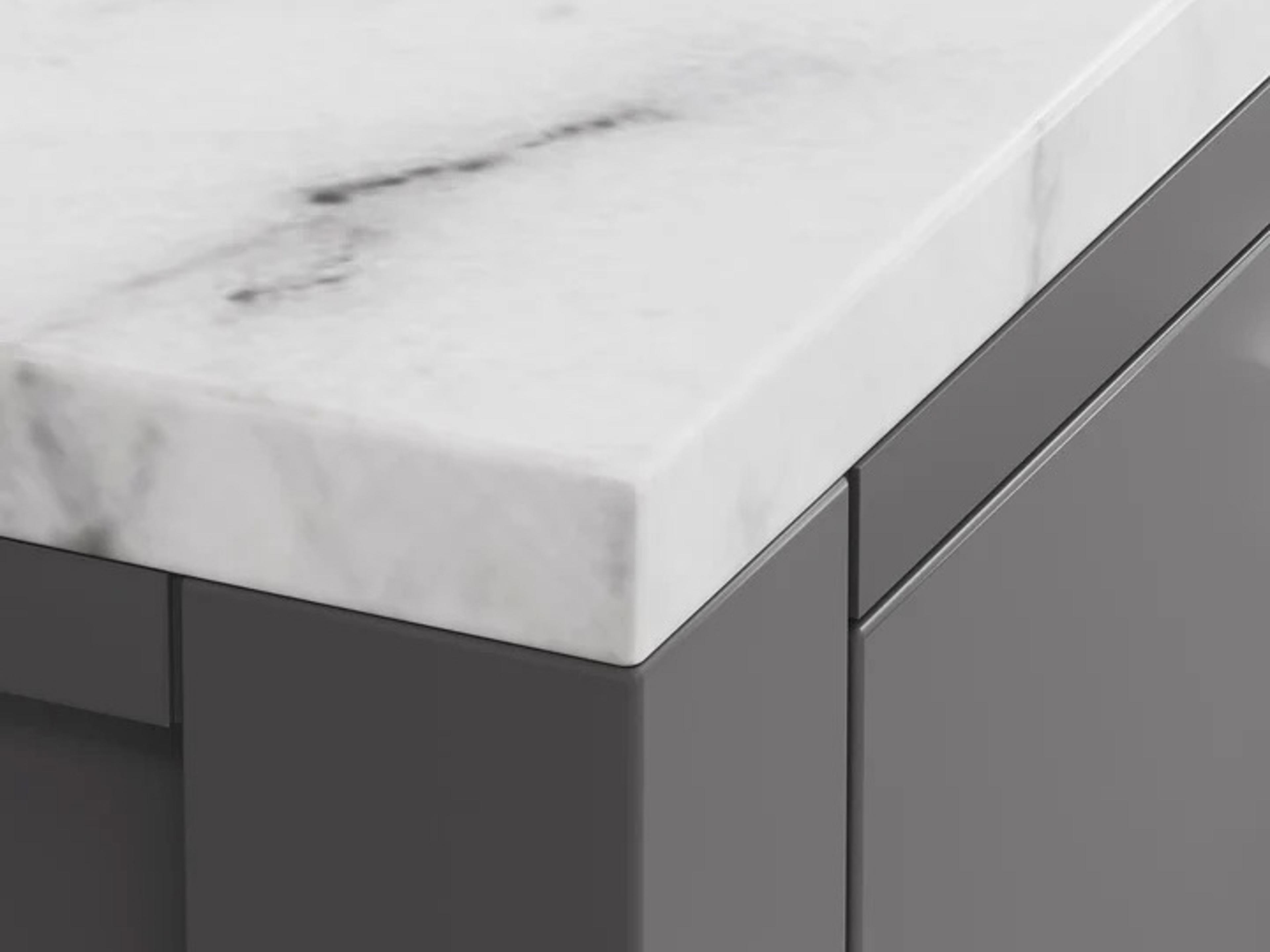 Water Creation Madison Single Sink Carrara White Marble Countertop Bath Vanity in Cashmere Grey with Rectangular Mirror (S)