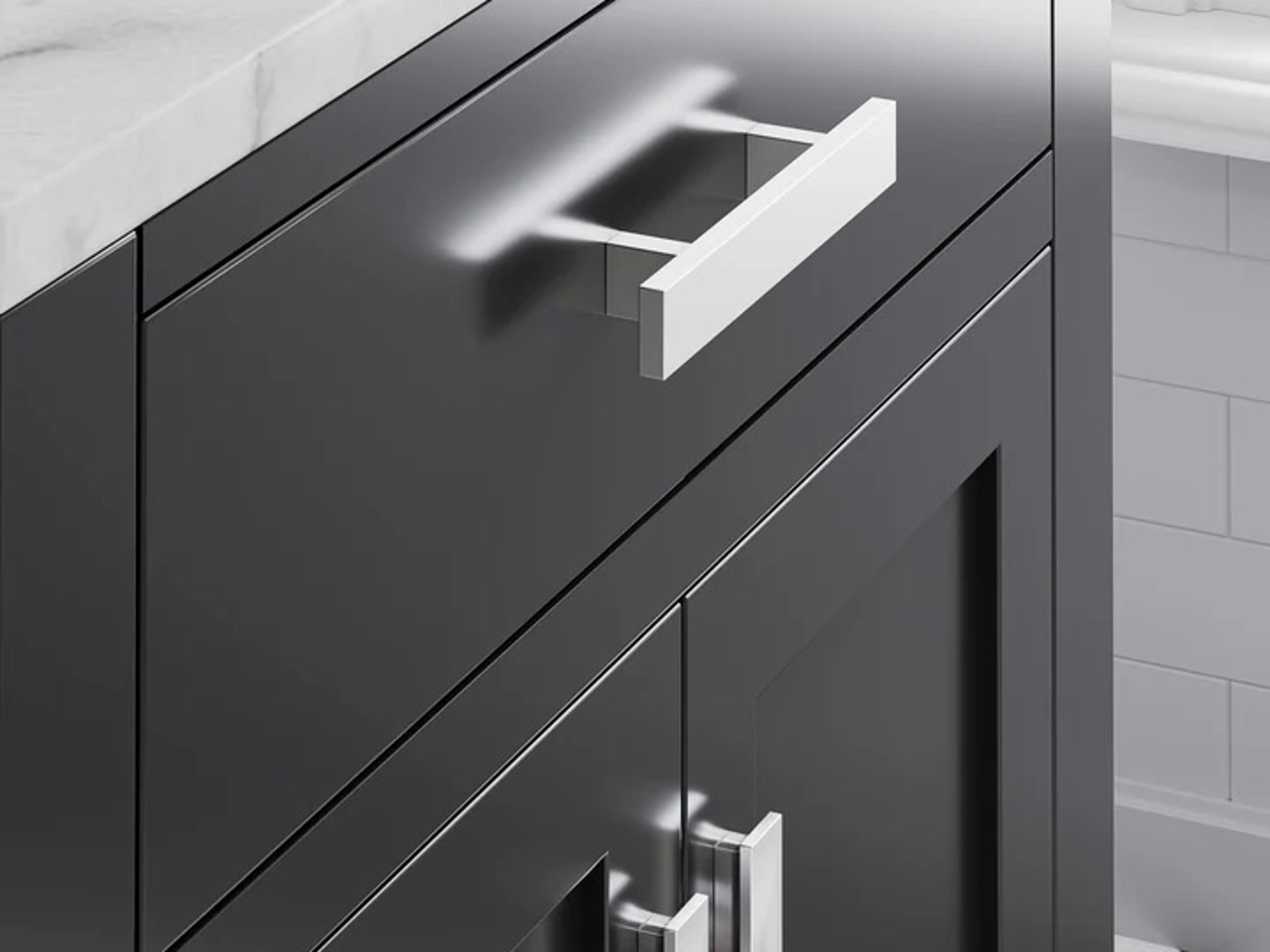 Water Creation Madison Single Sink Carrara White Marble Countertop Bath Vanity in Espresso with Chrome Hardware and Classic Faucet