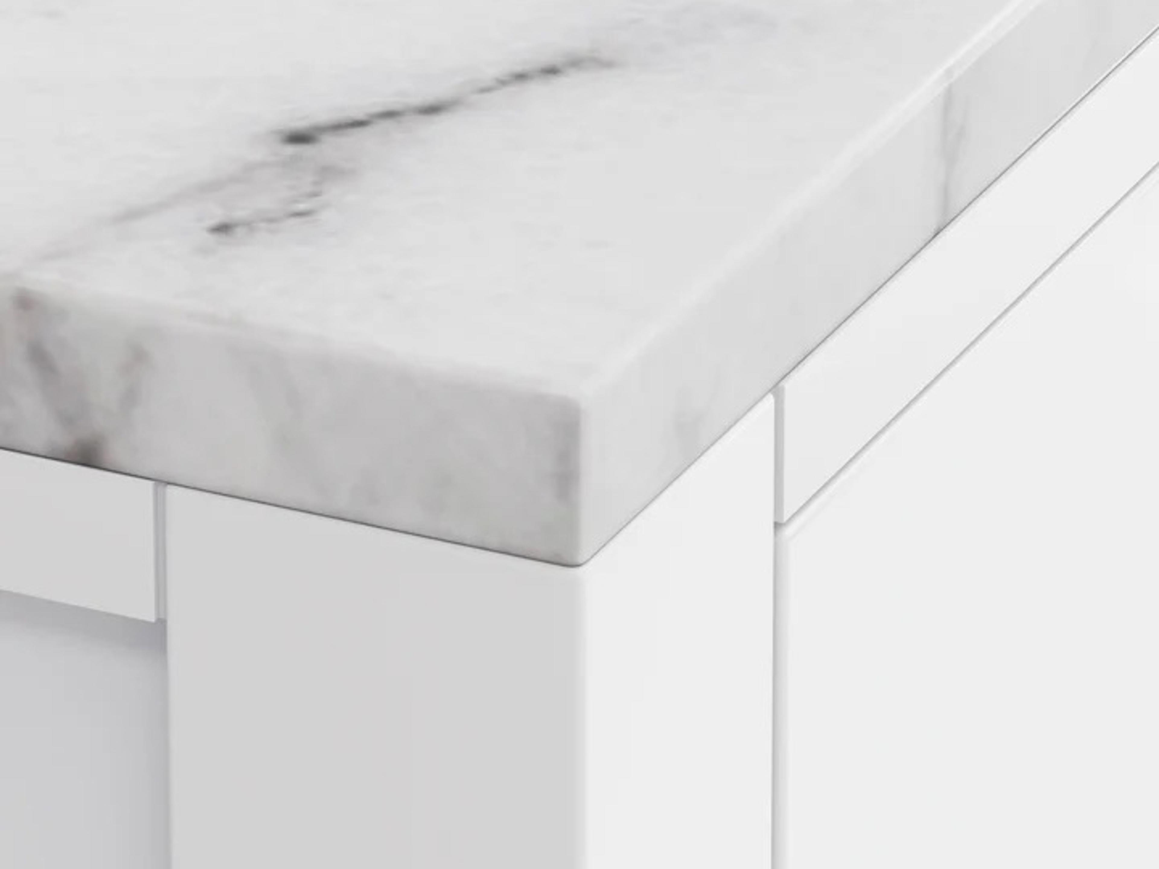 Water Creation Madison Single Sink Carrara White Marble Countertop Bath Vanity in Pure White