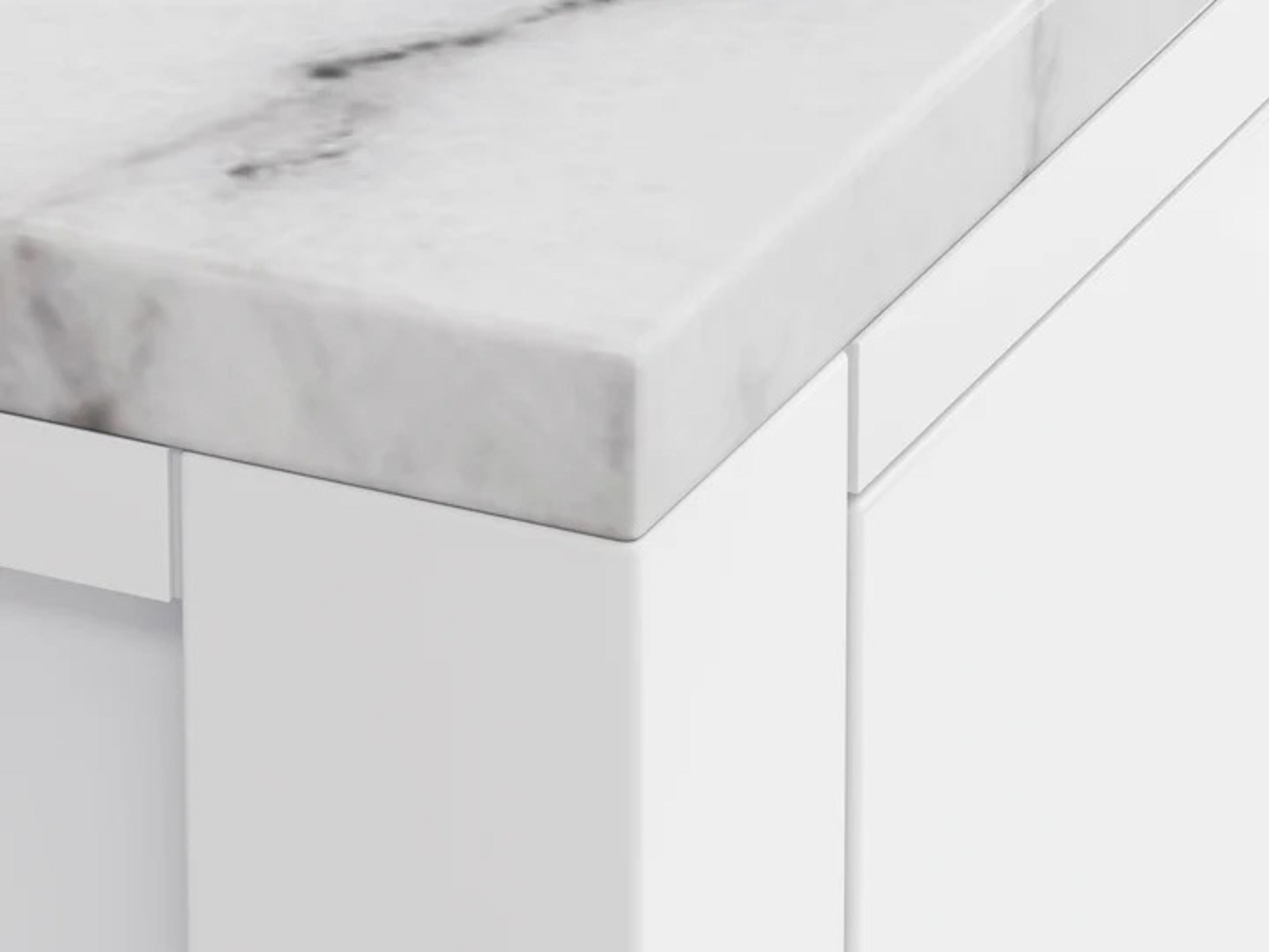 Water Creation Madison Single Sink Carrara White Marble Countertop Bath Vanity in Pure White with Chrome Hardware, Classic Faucet