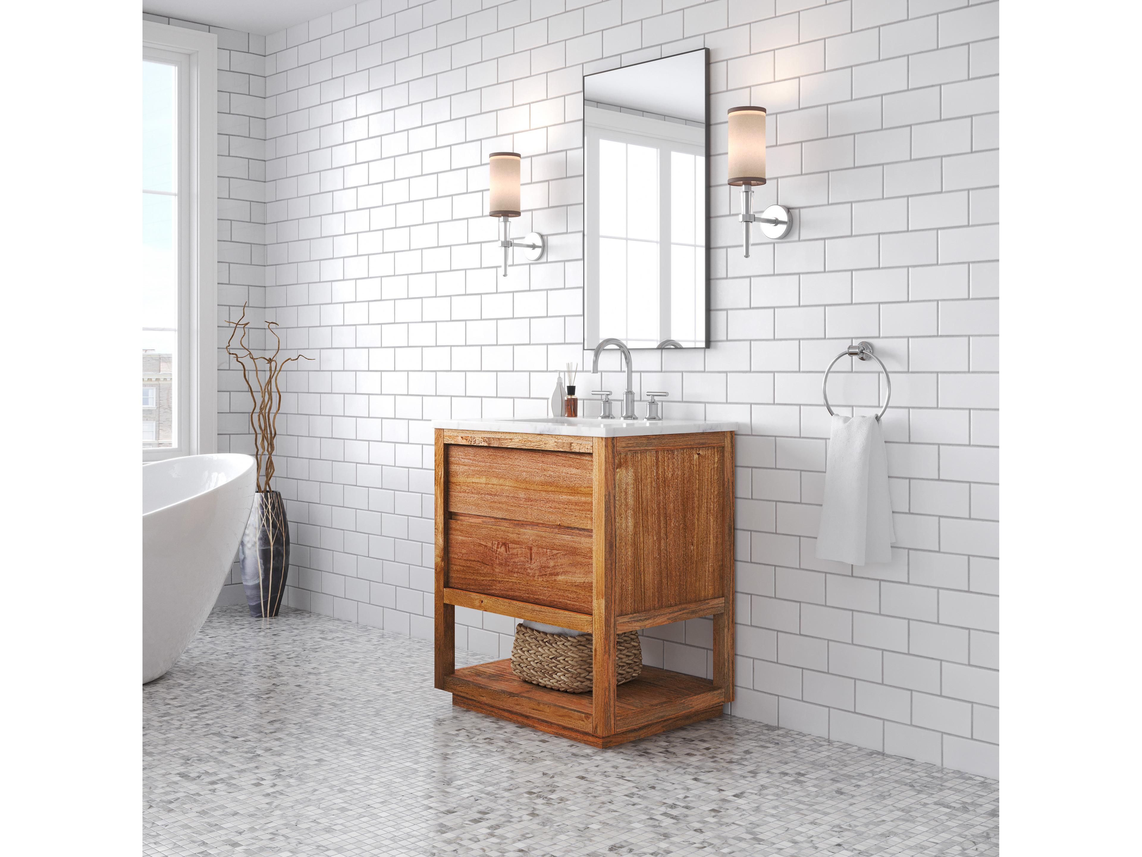 Water Creation Oakman Vanity in Mango Wood with Chrome Faucet