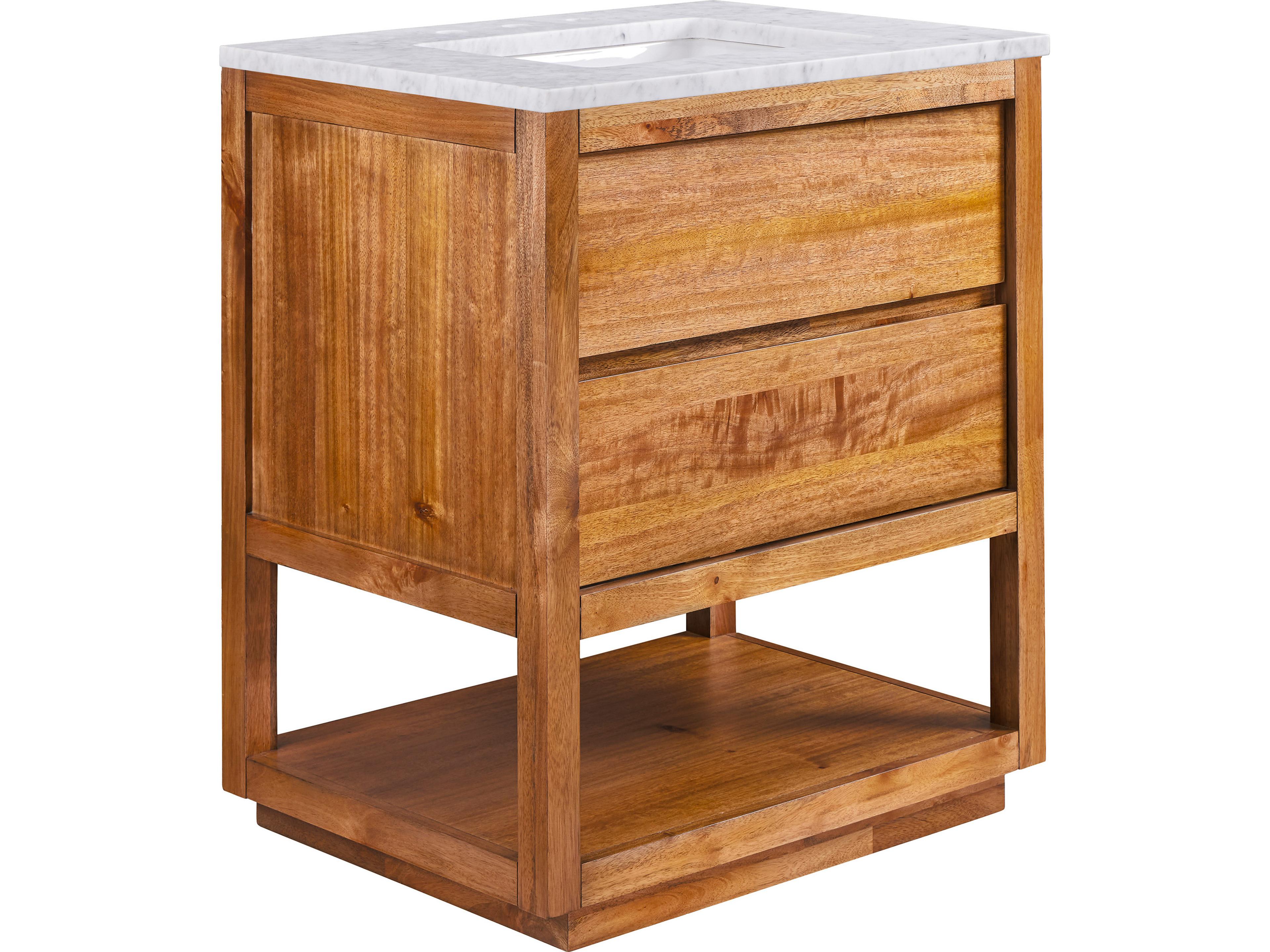 Water Creation Oakman Vanity in Mango Wood with Chrome Faucet