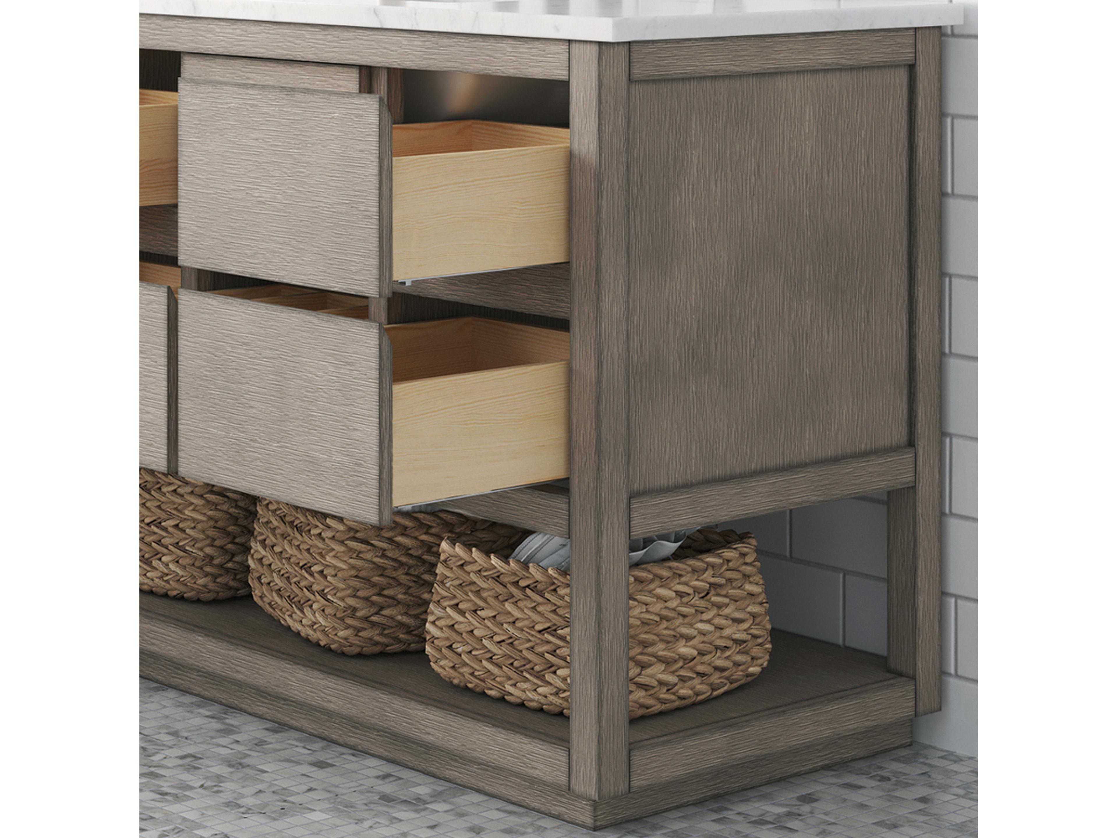 Water Creation Oakman Vanity in Grey Oak with Chrome Faucet