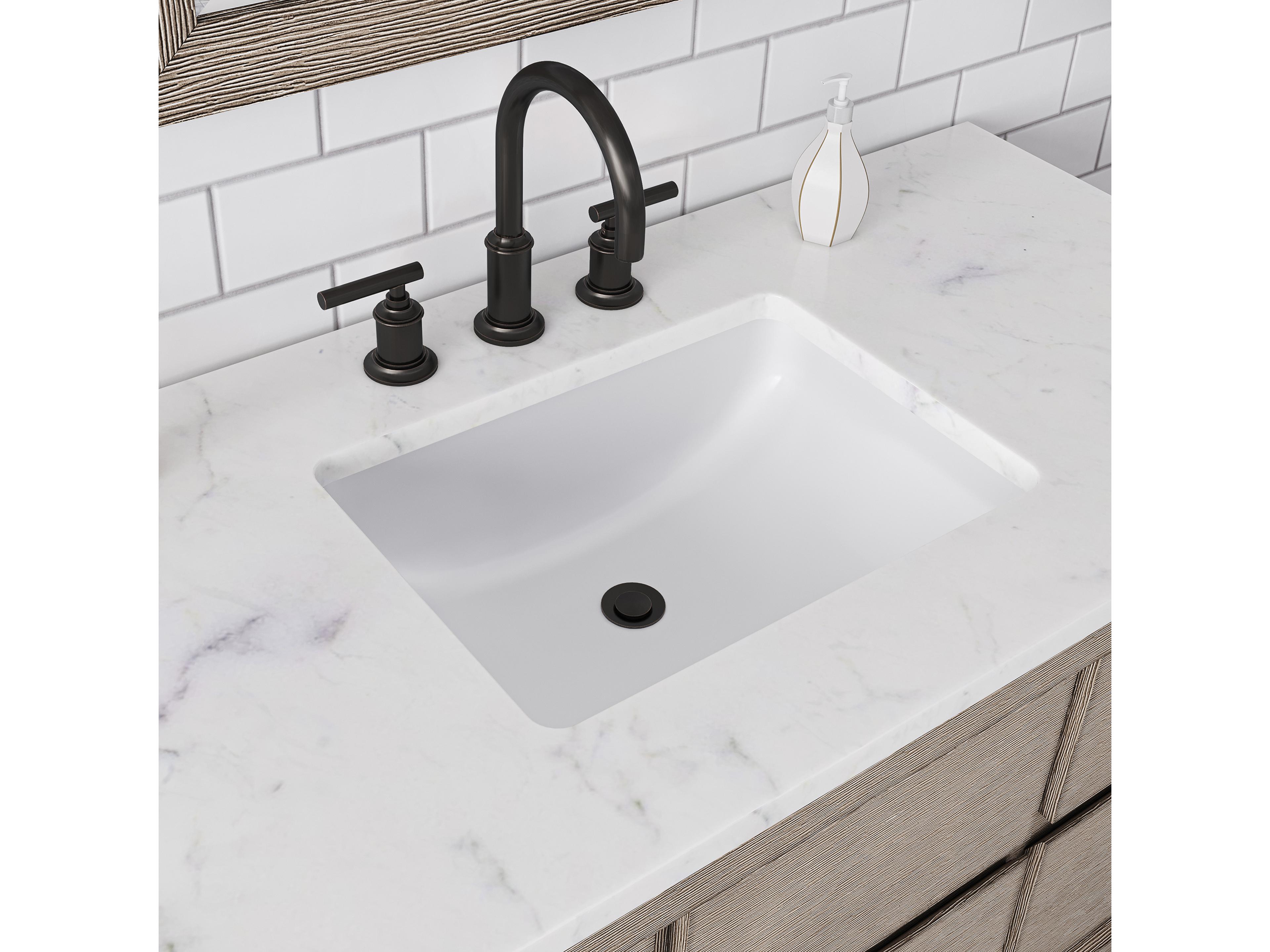Water Creation Oakman Single Sink Carrara White Marble Countertop Bath Vanity in Grey Oak with Rectangular Mirror