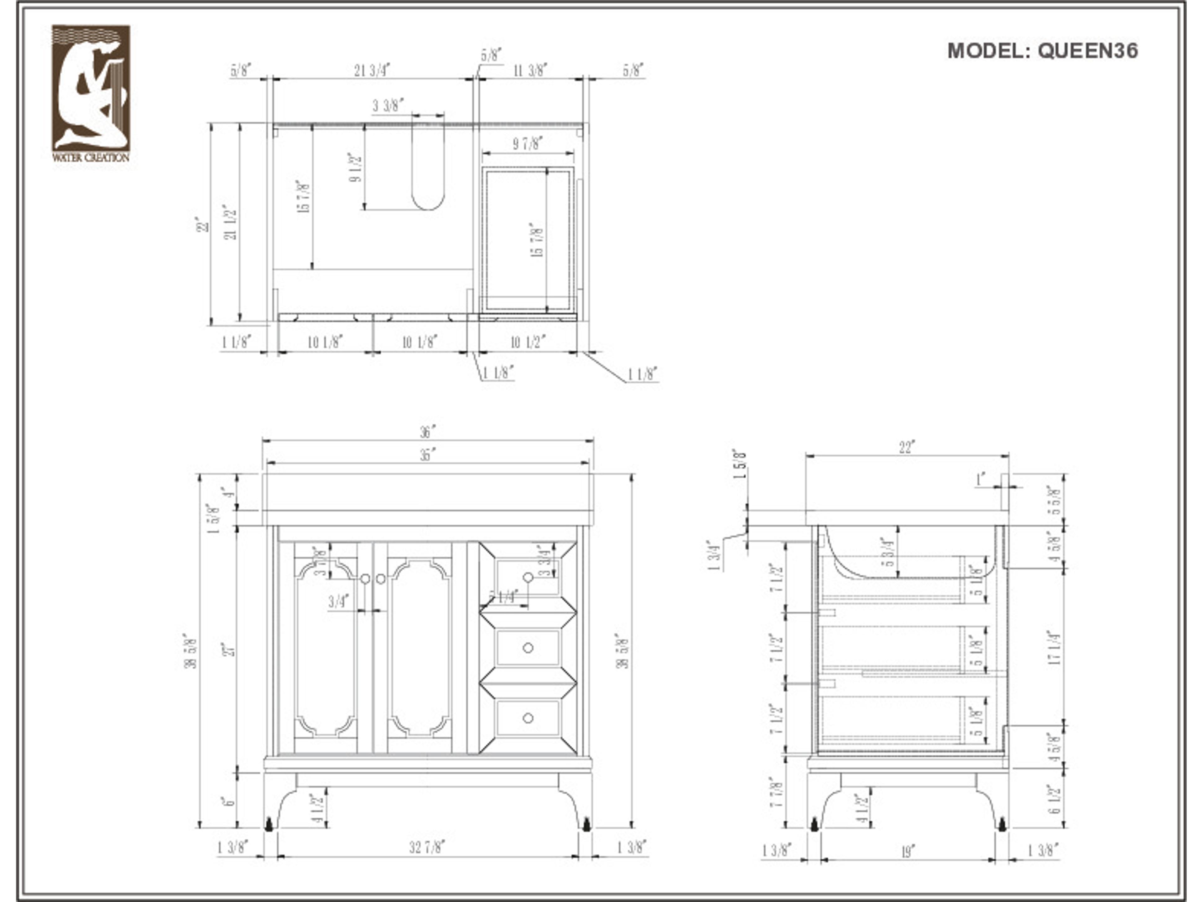 Water Creation Queen Chrome Vanity