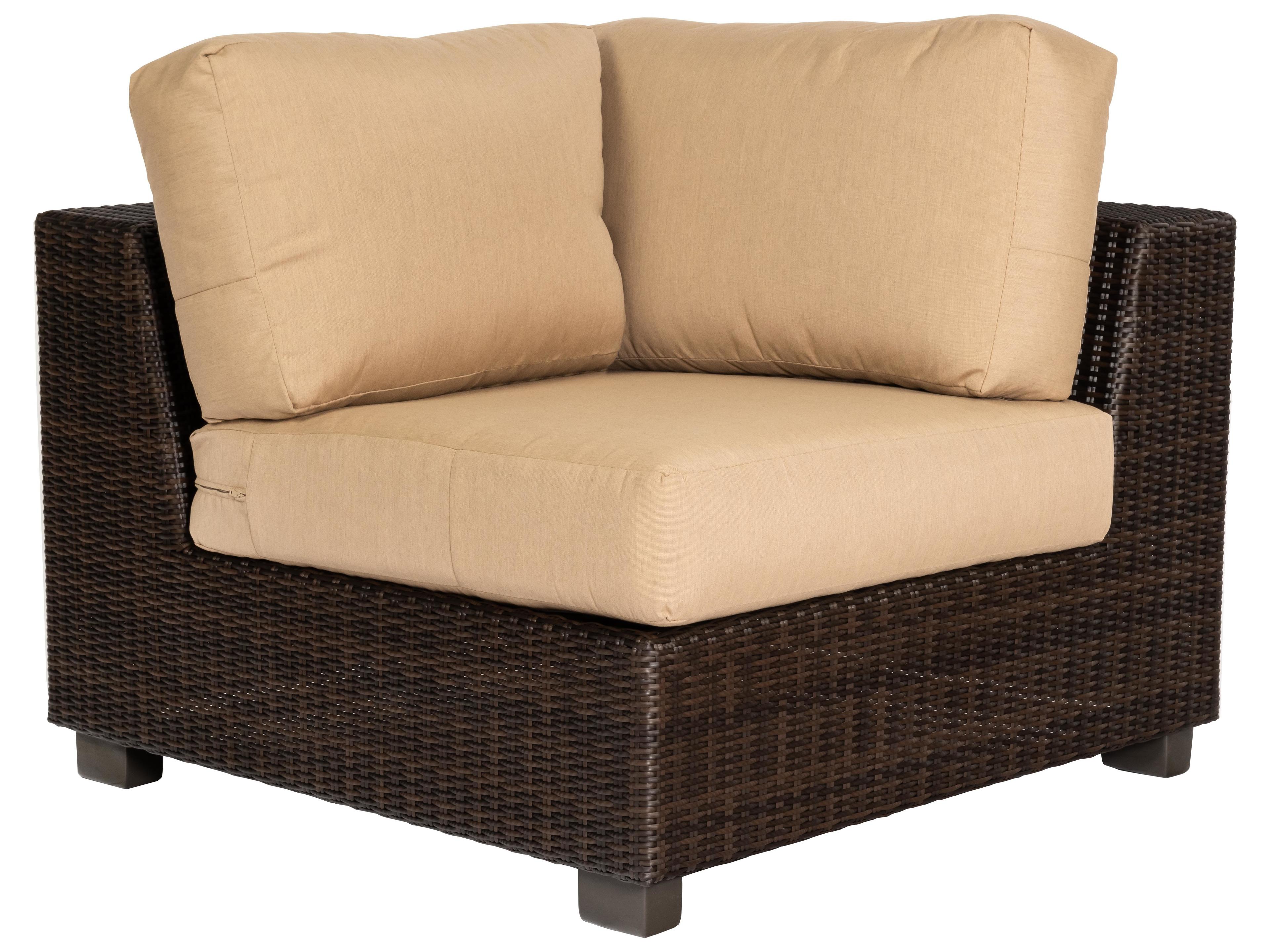 Whitecraft Montecito Wicker Corner Outdoor Patio Lounge Chair