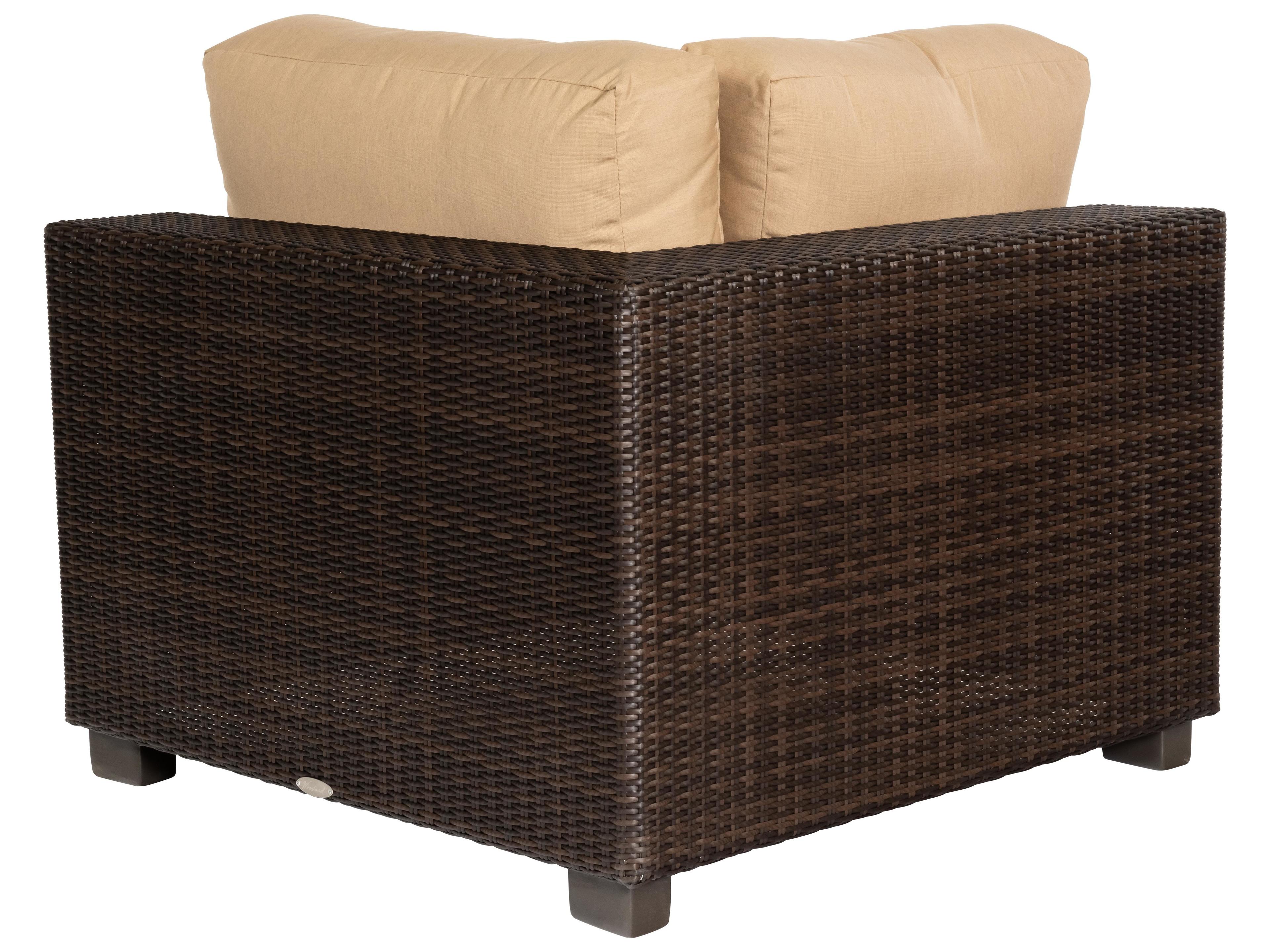 Whitecraft Montecito Wicker Corner Outdoor Patio Lounge Chair