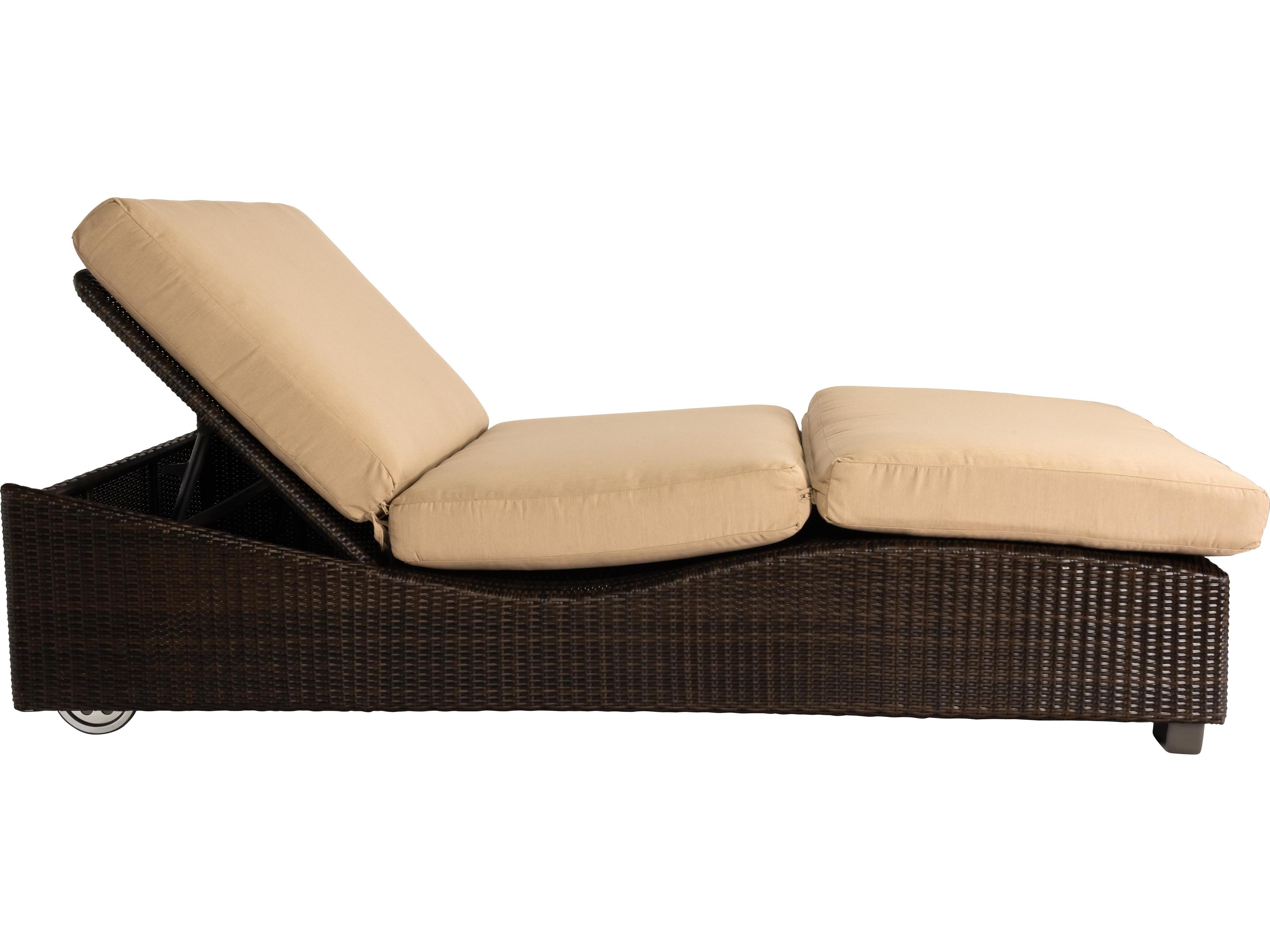 Woodard Whitecraft Montecito Wicker Double Patio Chaise Lounge