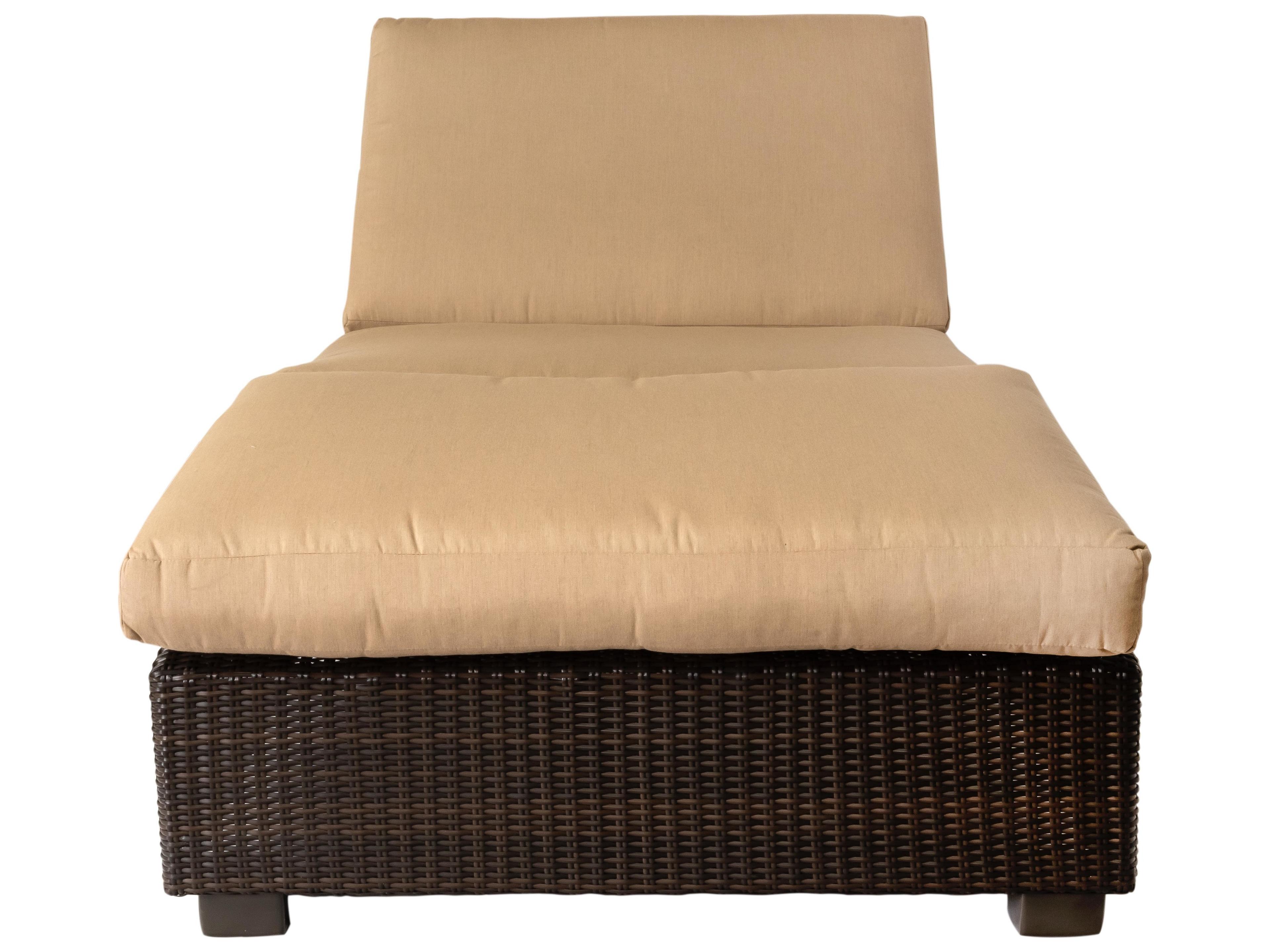 Woodard Whitecraft Montecito Wicker Double Patio Chaise Lounge