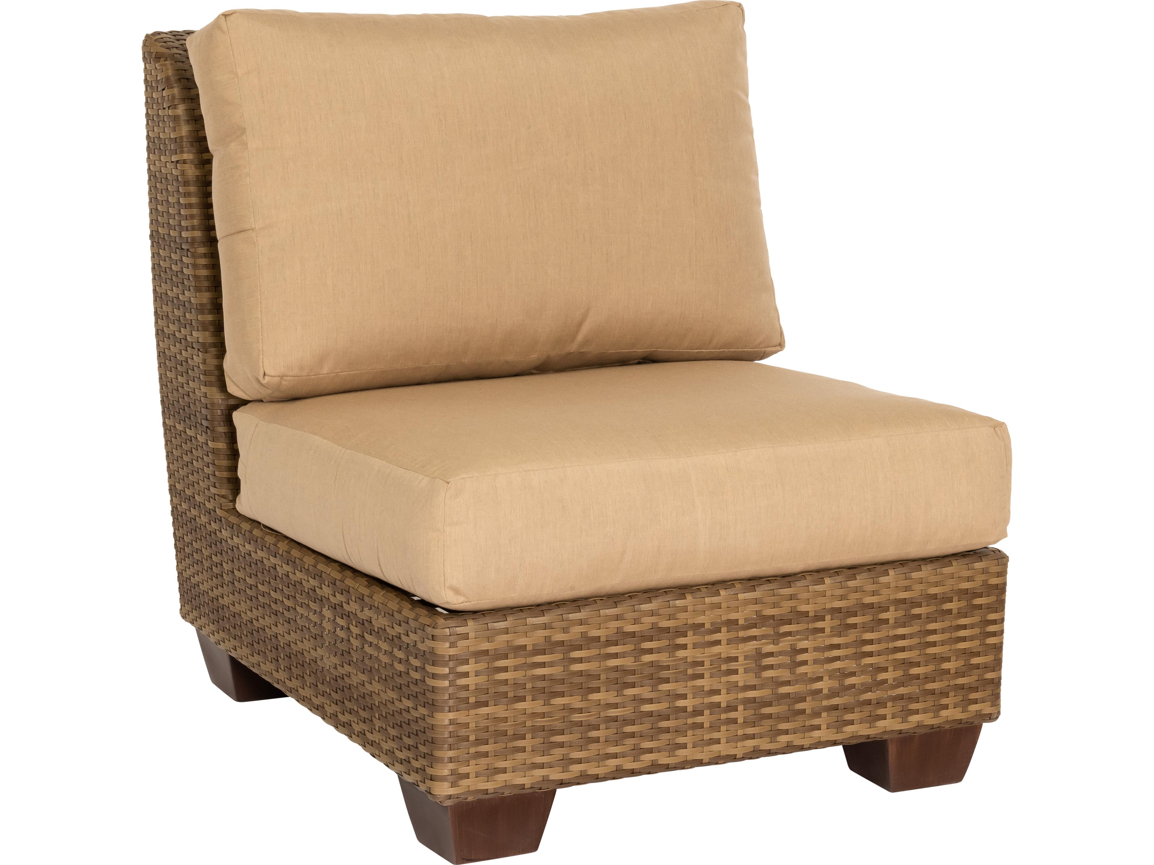 Woodard Whitecraft Saddleback Wicker Modular Patio Lounge Chair