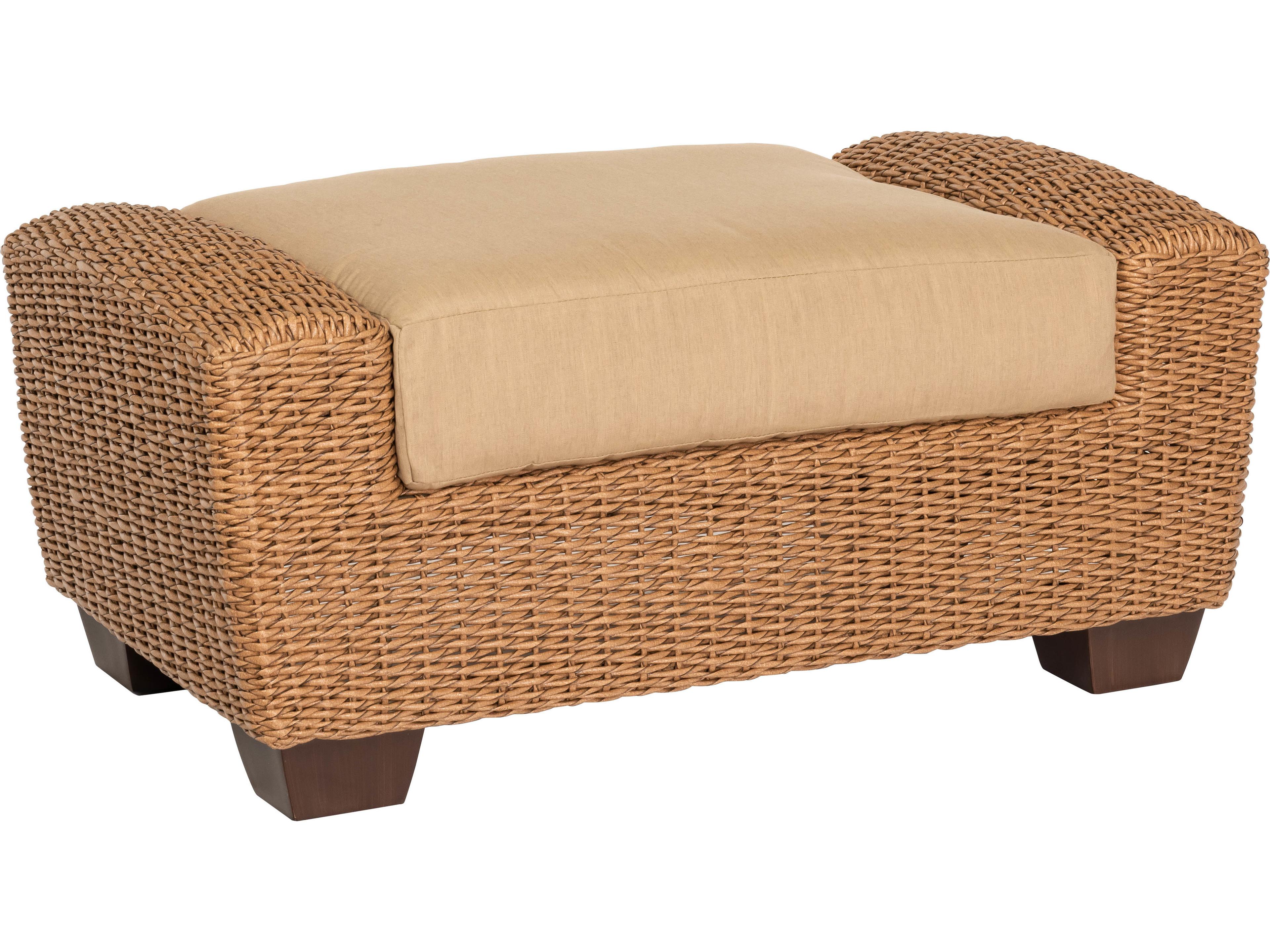 Woodard Whitecraft Saddleback Wicker Outdoor Ottoman