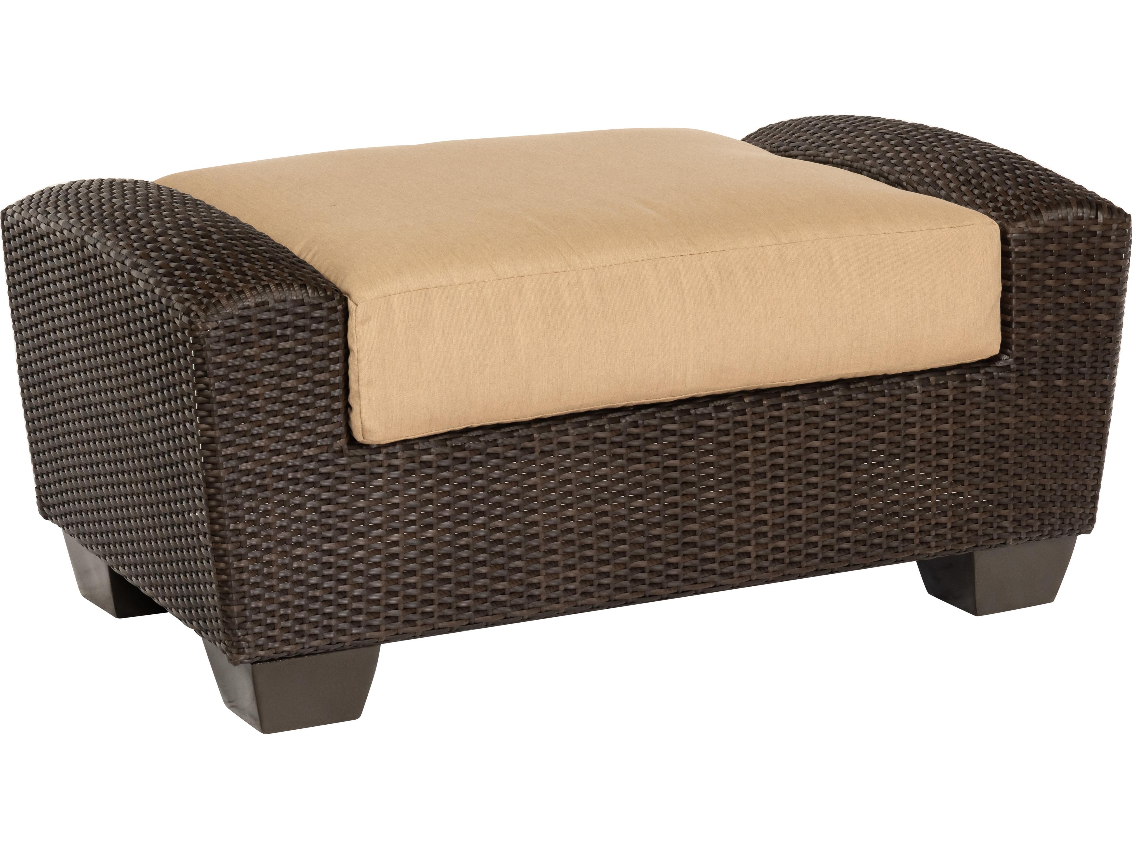 Woodard Whitecraft Saddleback Wicker Outdoor Ottoman