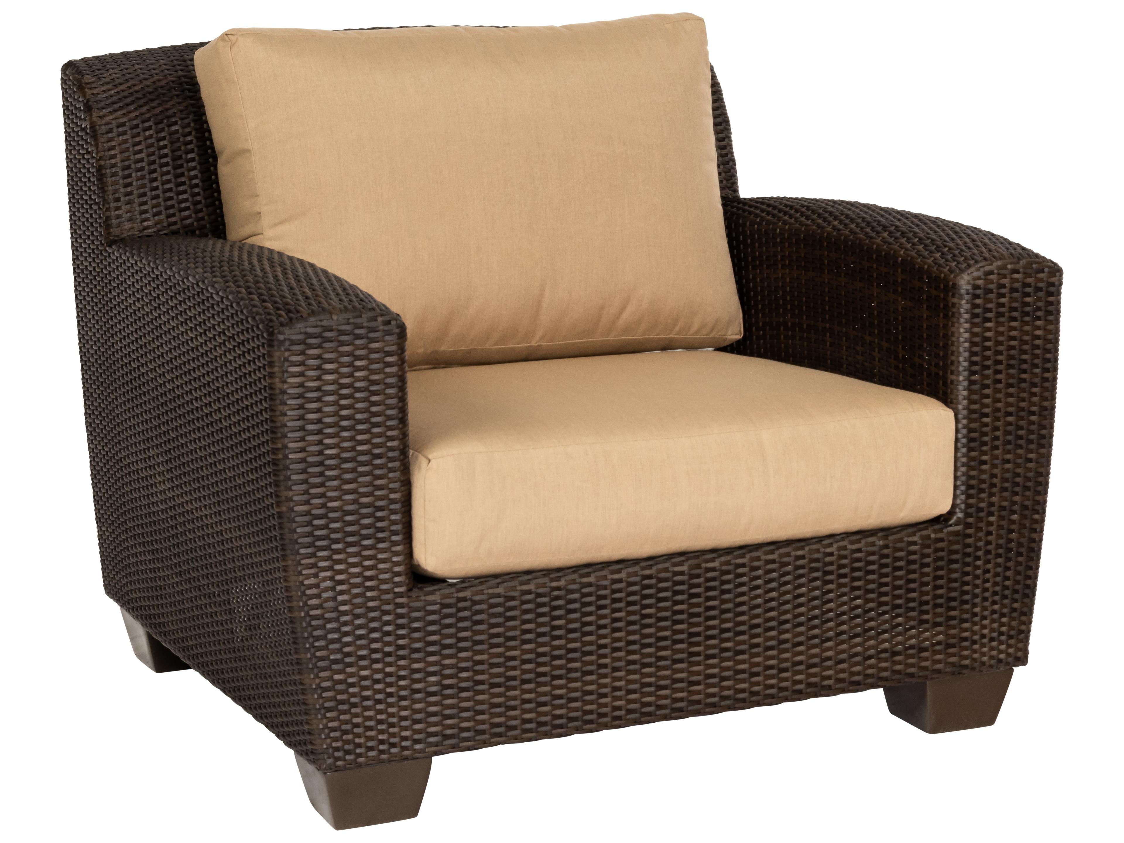 Woodard Whitecraft Saddleback Wicker Outdoor Lounge Chair