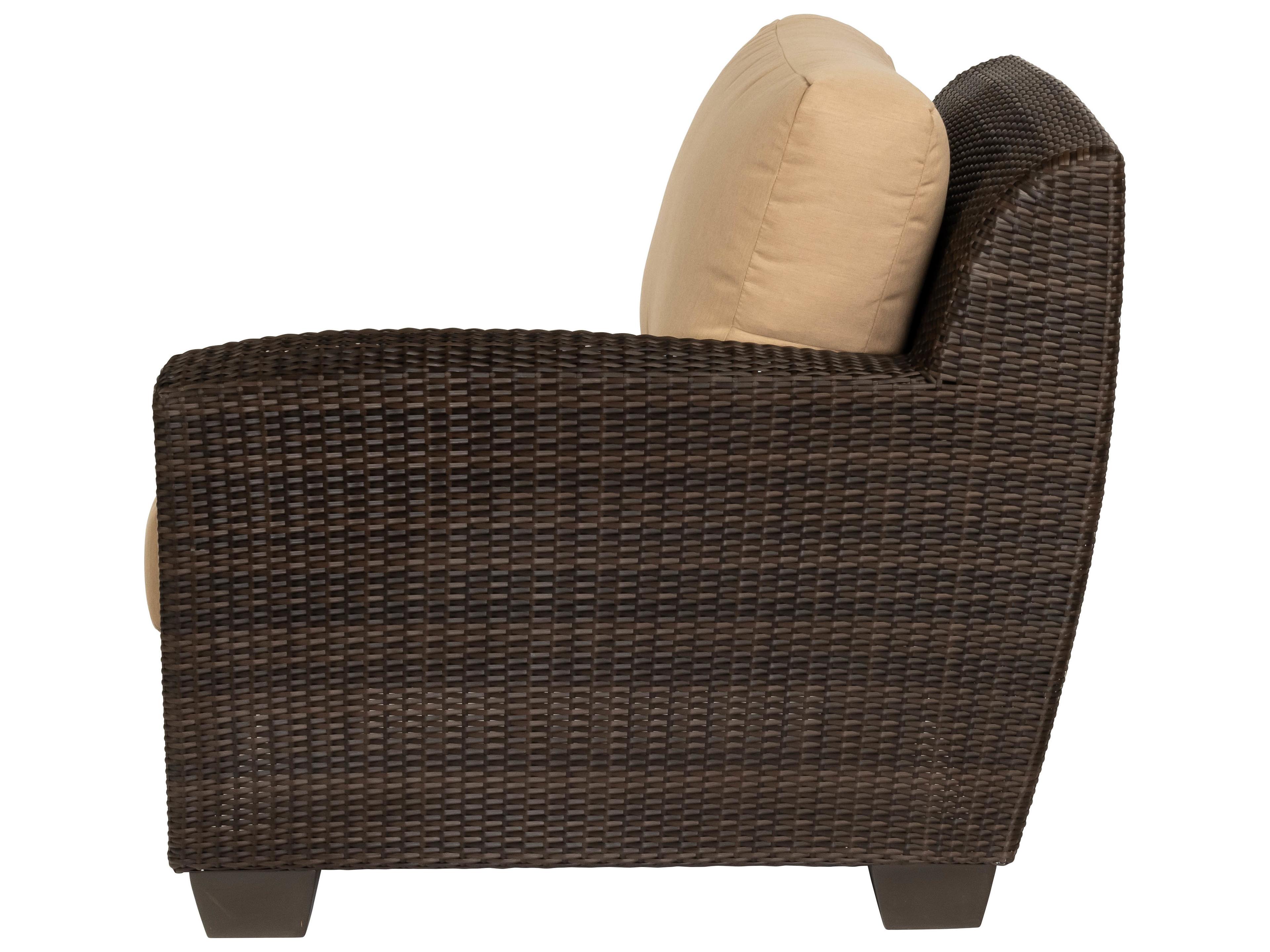 Woodard Whitecraft Saddleback Wicker Right Arm Patio Lounge Chair